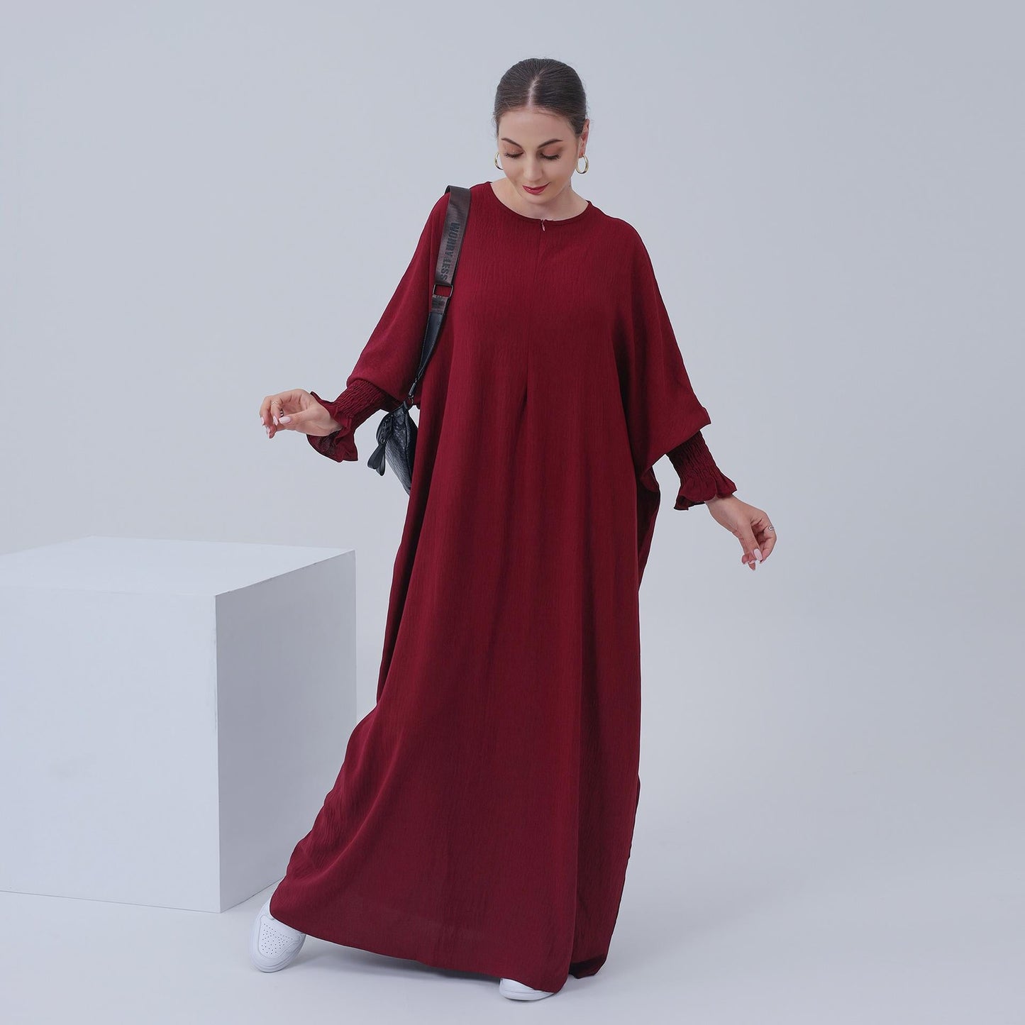 HAYA HAYA1003 Solid Bat Dress
