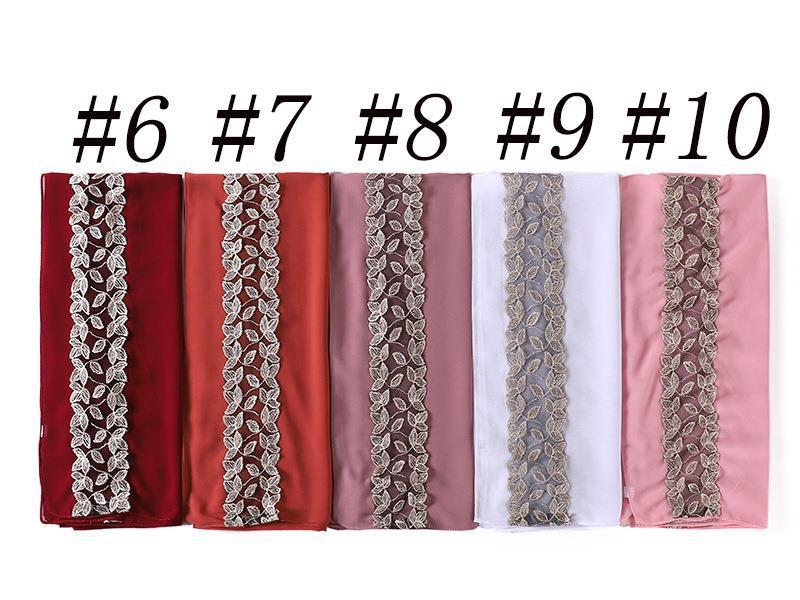 HAYA HA1130 Pearl Chiffon Lace Headscarf