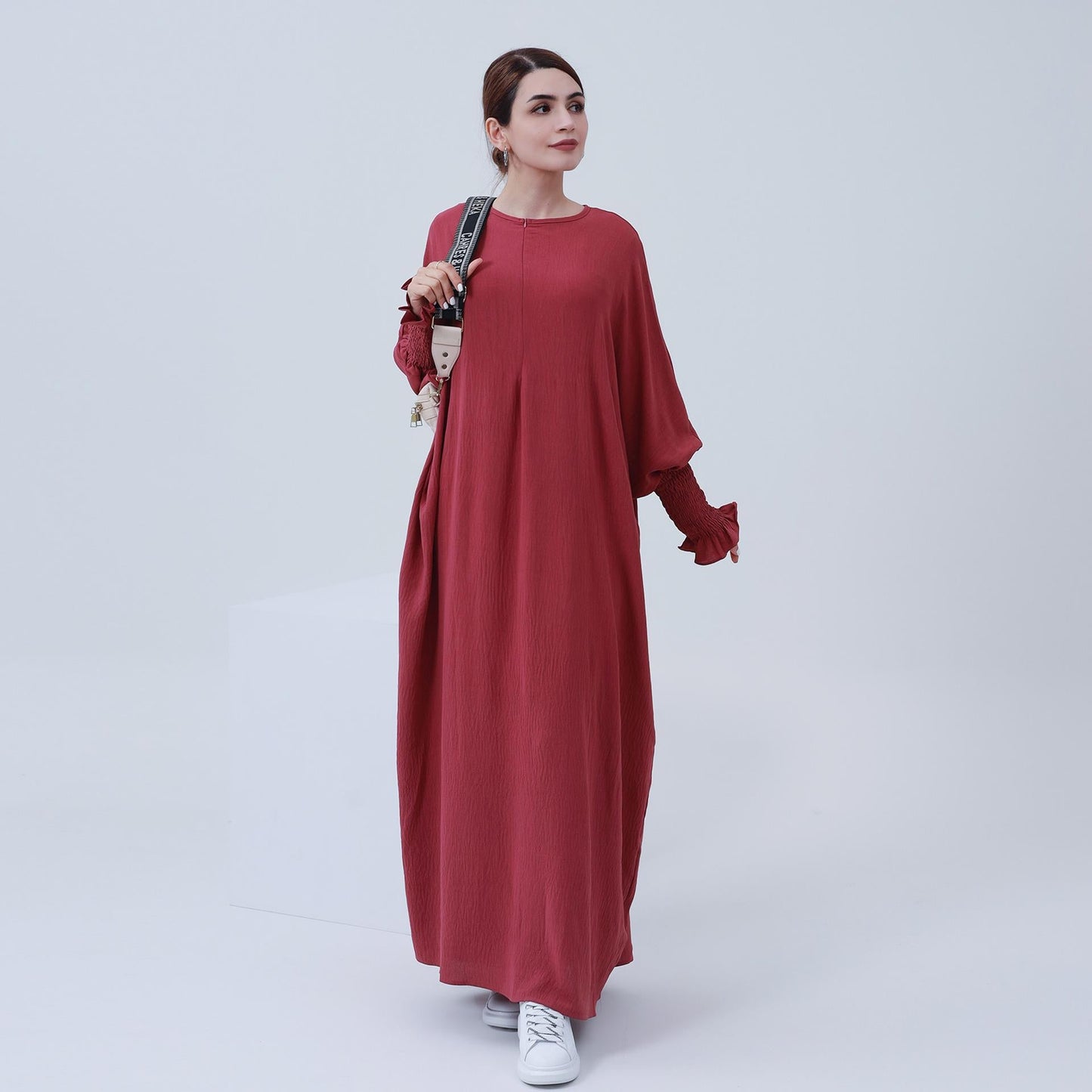 HAYA HAYA1003 Solid Bat Dress