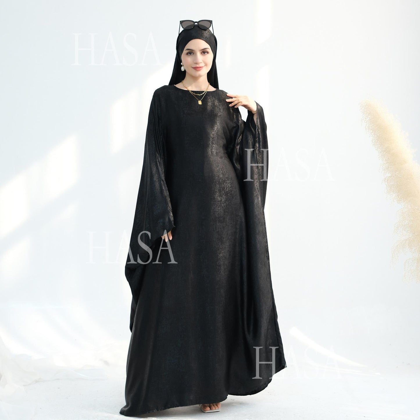 HA5879 Light-sensing Two-piece Dress | with Headscarf Design, The Overall Matching Is More Worry-free