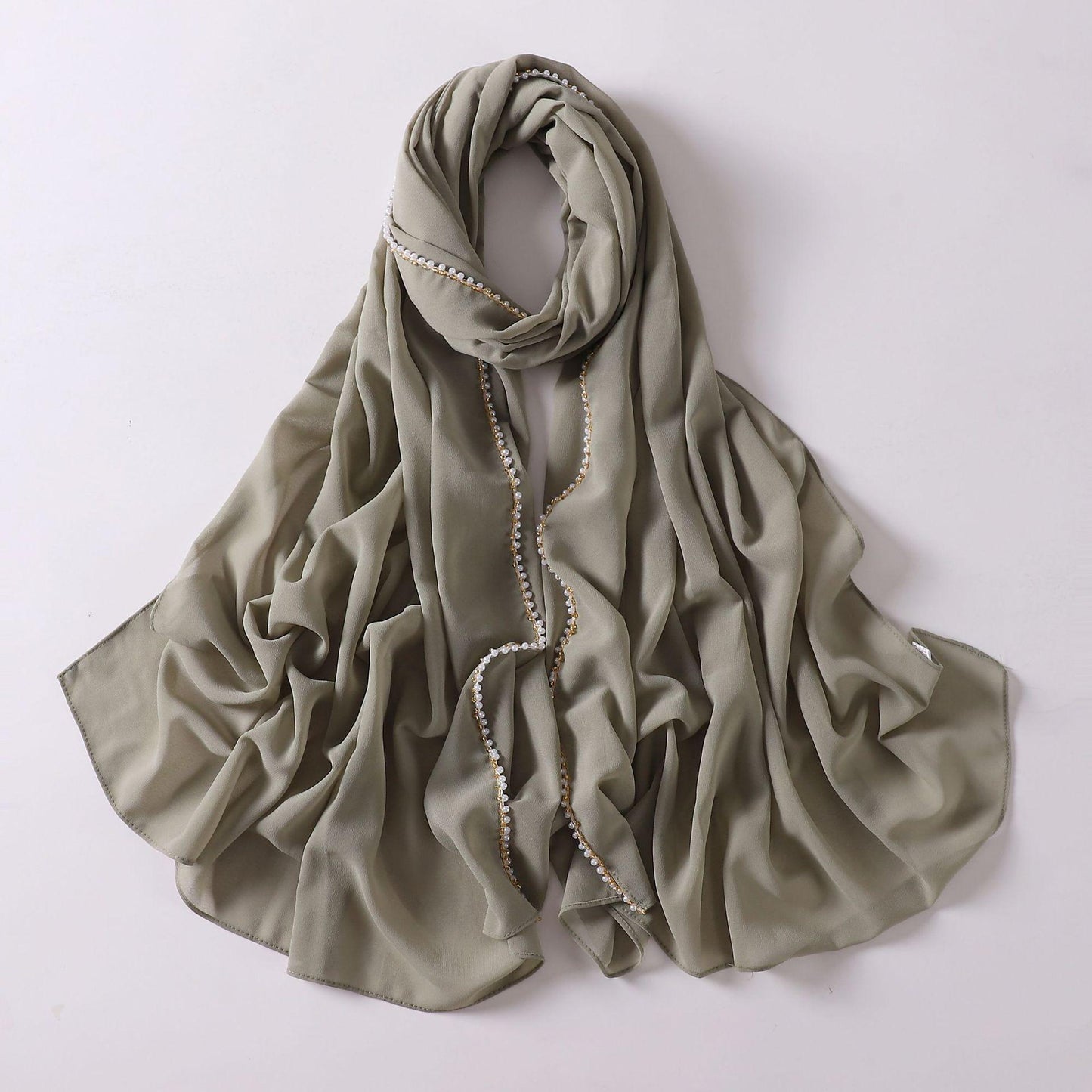 HAYA HA1116 Pearl Chiffon Headband Hijab