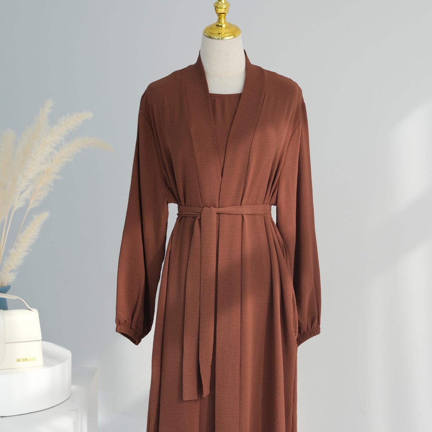 HAYA HAYA0995 3pcs Cardigan+without  Sleeves Inner Dress+Hijab