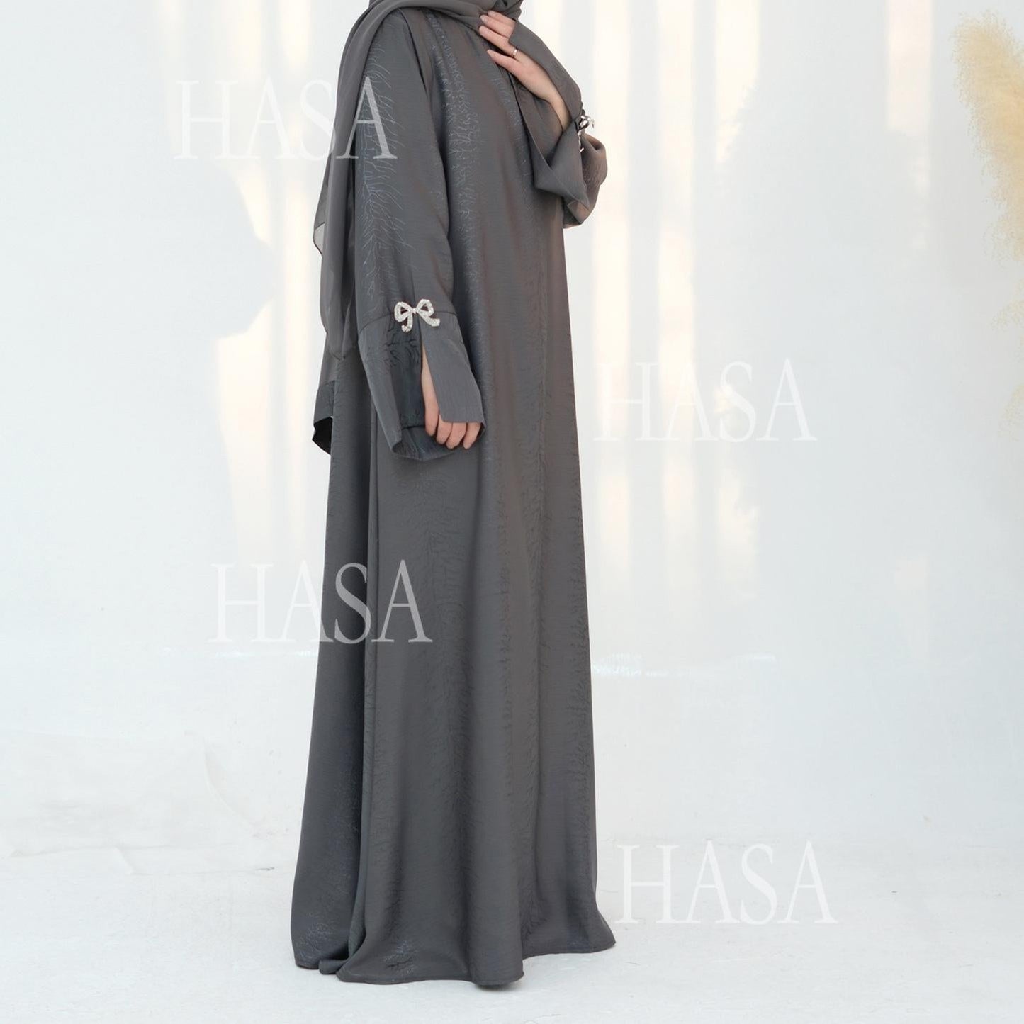 HA5867 Bow-knot Cuff Long Skirt | Elegant and Radiant