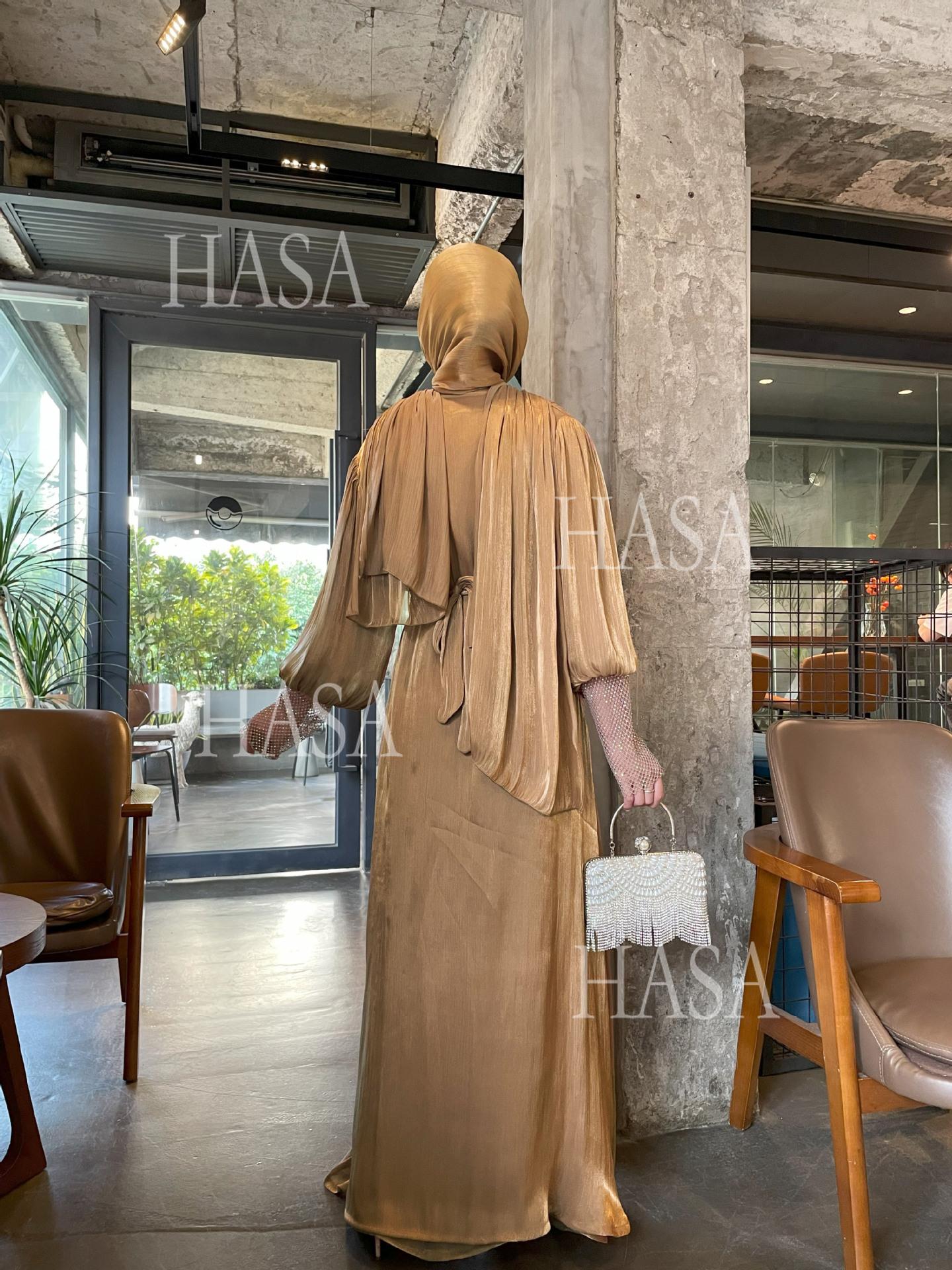 HA6481  Chiffon Robe 4 - Piece Set for Graceful Look