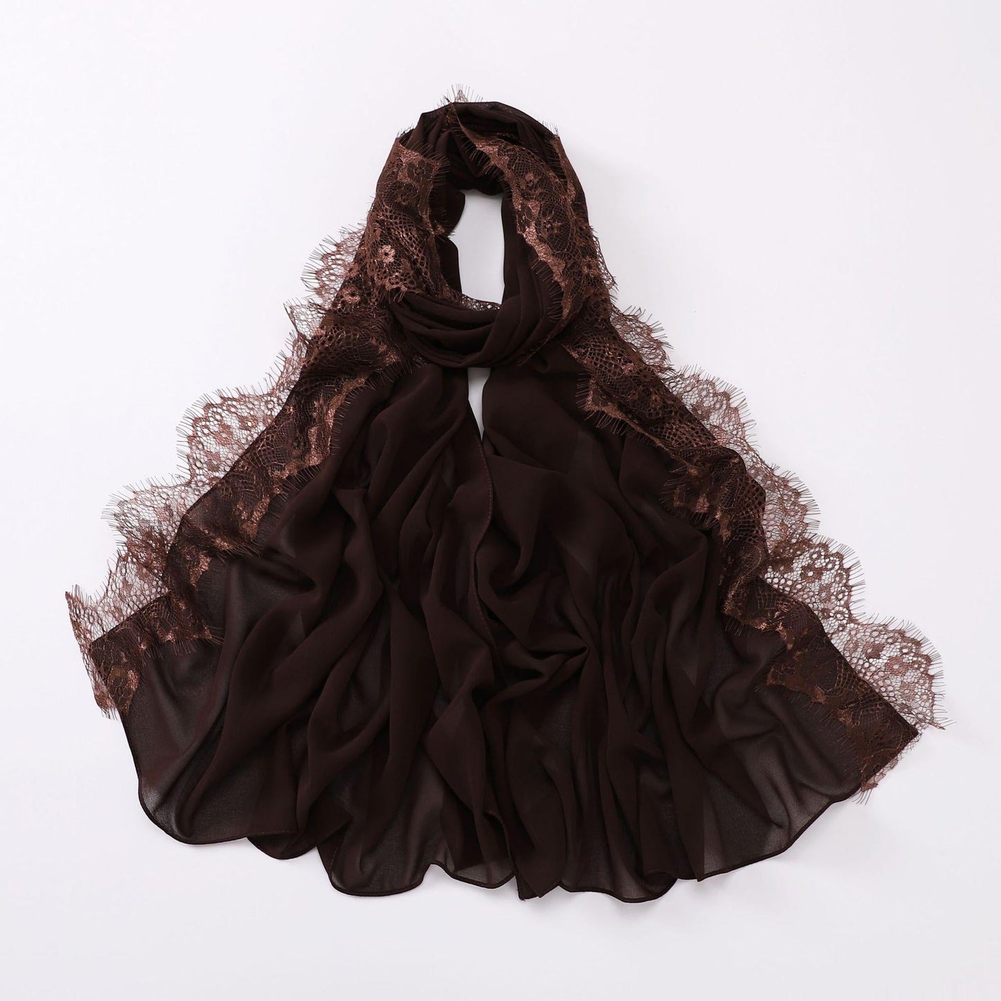HAYA HA1119 Chiffon Lace Edge Headband Hijab