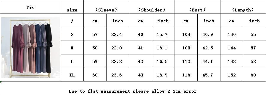 HA5861 Solid Color Sleeve Robe (without Headscarf), Elegant Temperament Instantly abaya girl
