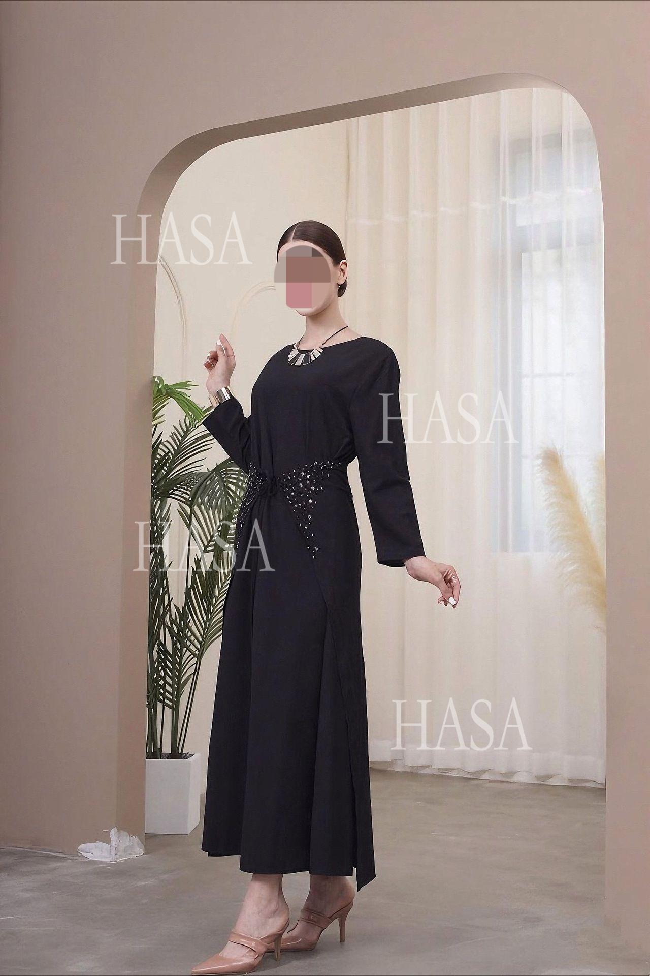 HA6578 Women's Solid Color Three-piece Robe Set (long Skirt + Skirt + Cardigan Jacket)