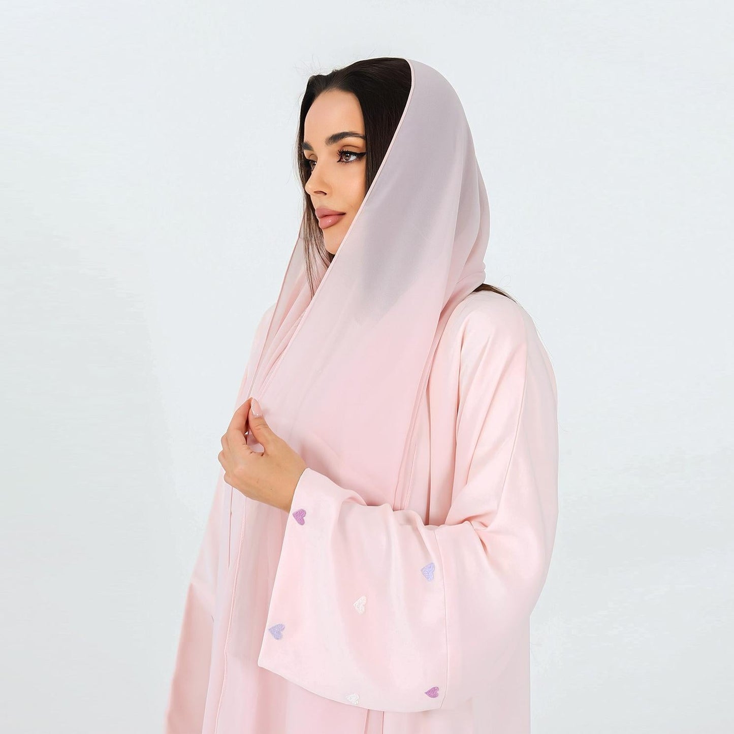 HA1502 Macaroon Color Summer Thin Sleeve Heart Embroidered Robe Cardigan