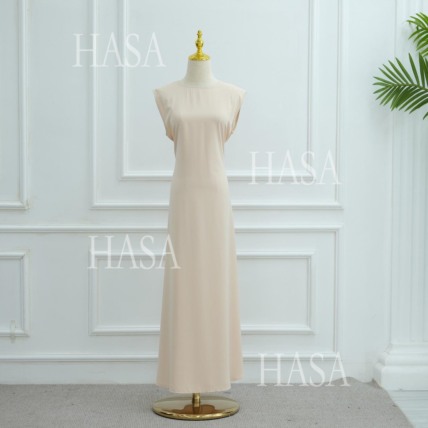 HA6470 Sleeveless Long Dress with Adjustable Back Lacing
