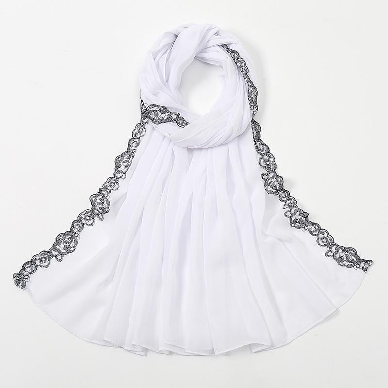 HAYA HA1124 Chiffon Fashion Lace Scarf