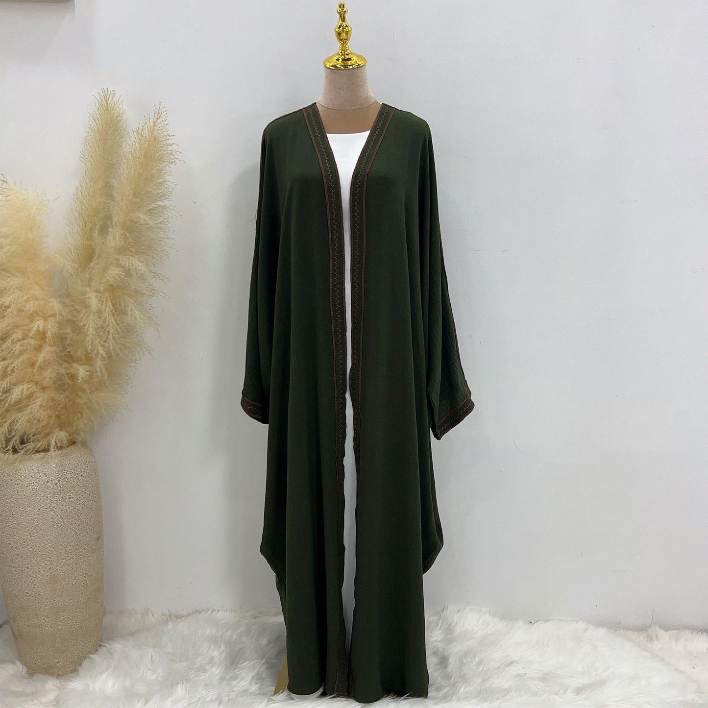 HAYA HAYA1016 Embroidered Lace Dress Robe