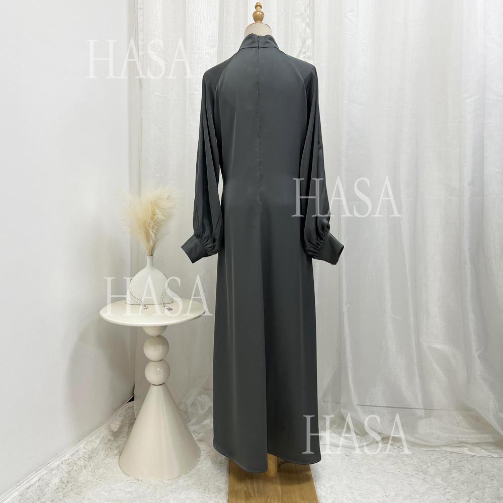 HS5859 High-end Silk Satin Robe (headscarf Not Included), Elegant Design Exudes Luxurious Texture