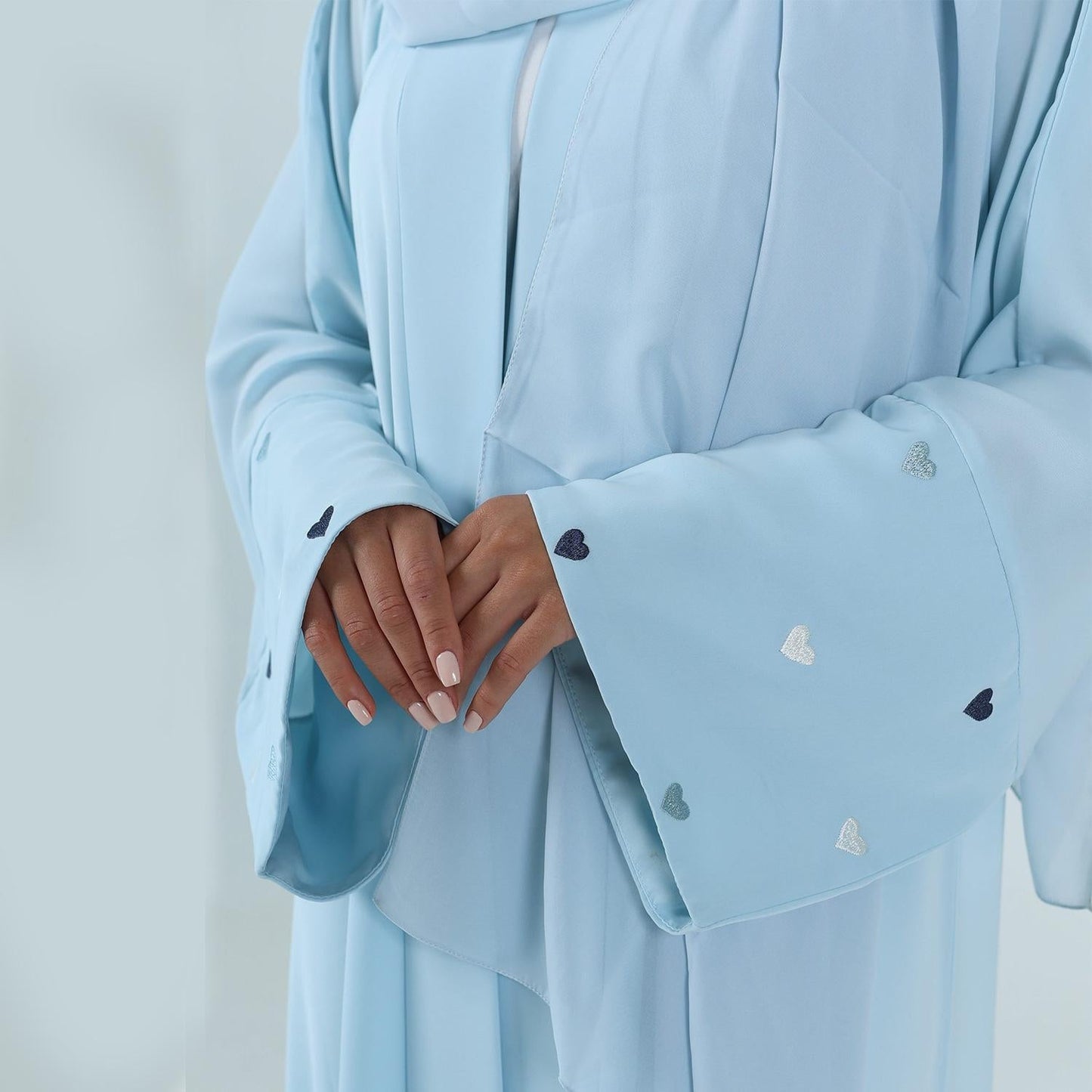 HA1502 Macaroon Color Summer Thin Sleeve Heart Embroidered Robe Cardigan