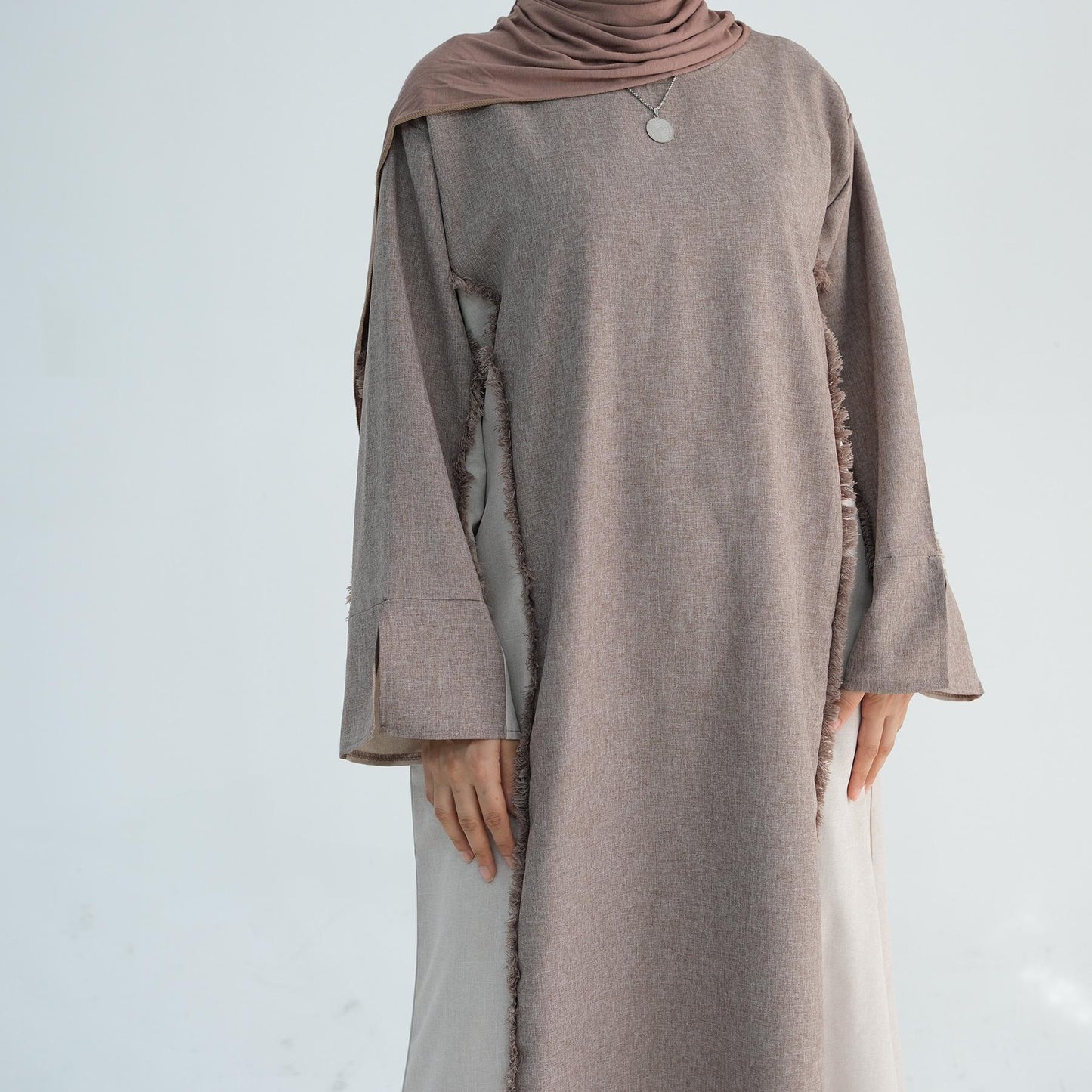 HA5508 Elegant patchwork robe - lightweight and comfortable, showing fashion taste plain casual dress