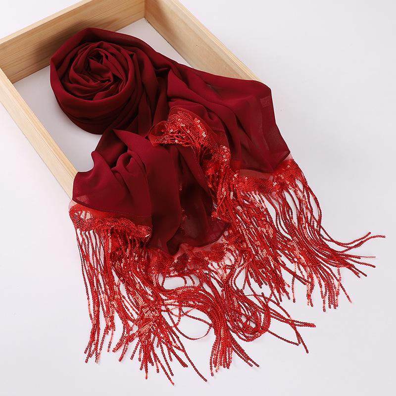 HAYA HA1139 Pearl Chiffon Scarf
