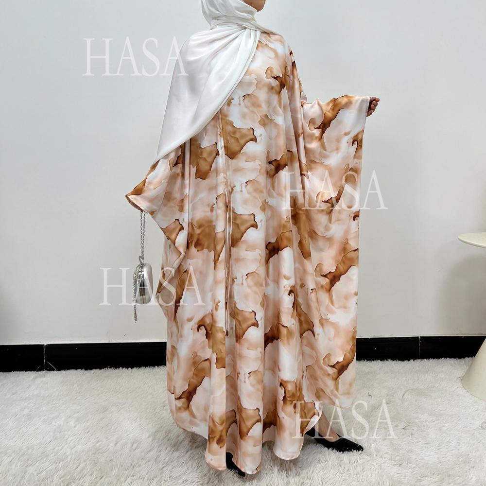 HA6502 Loose-fitting Printed Robe (headscarf Not Included)