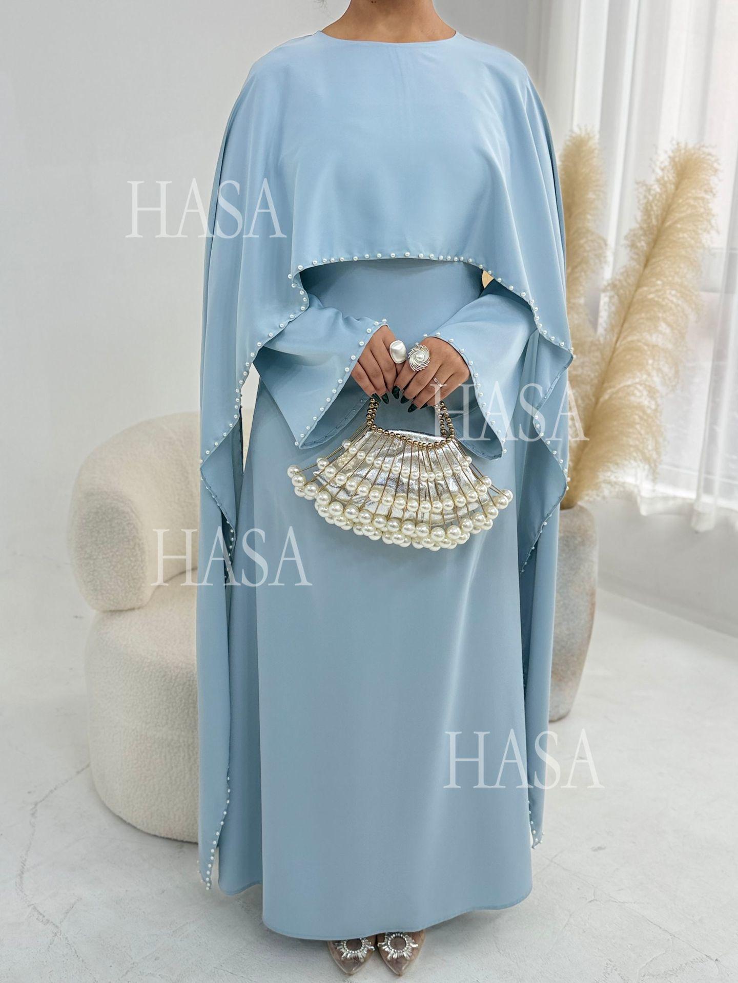 HS6697 Robe Decorated with Pearls and Beads.