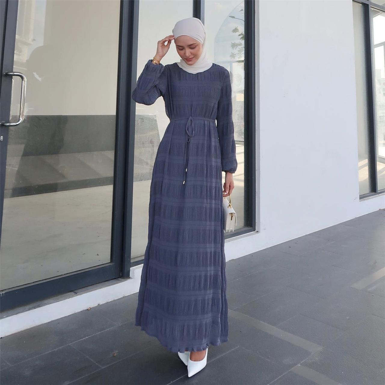 HAYA HAYA1049 Long Chiffon Pleated Dress