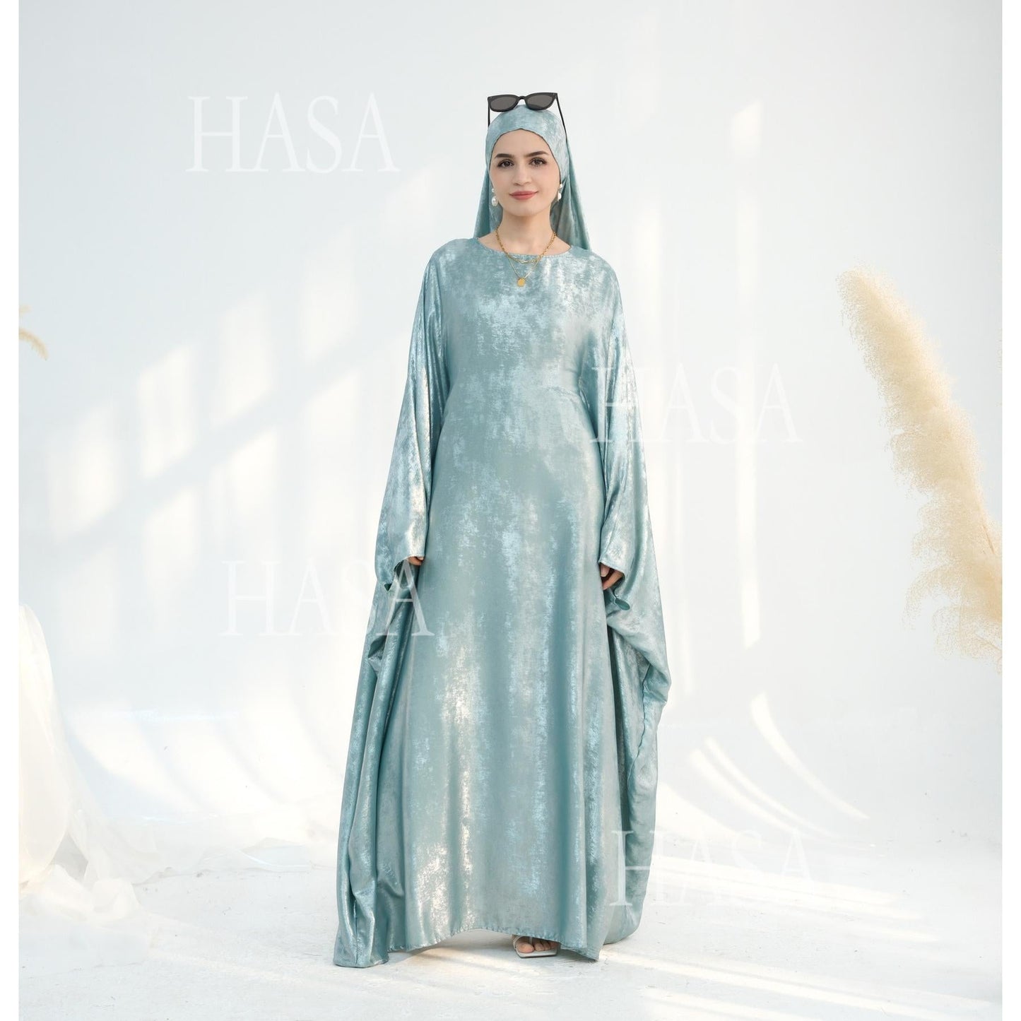 HA5879 Light-sensing Two-piece Dress | with Headscarf Design, The Overall Matching Is More Worry-free