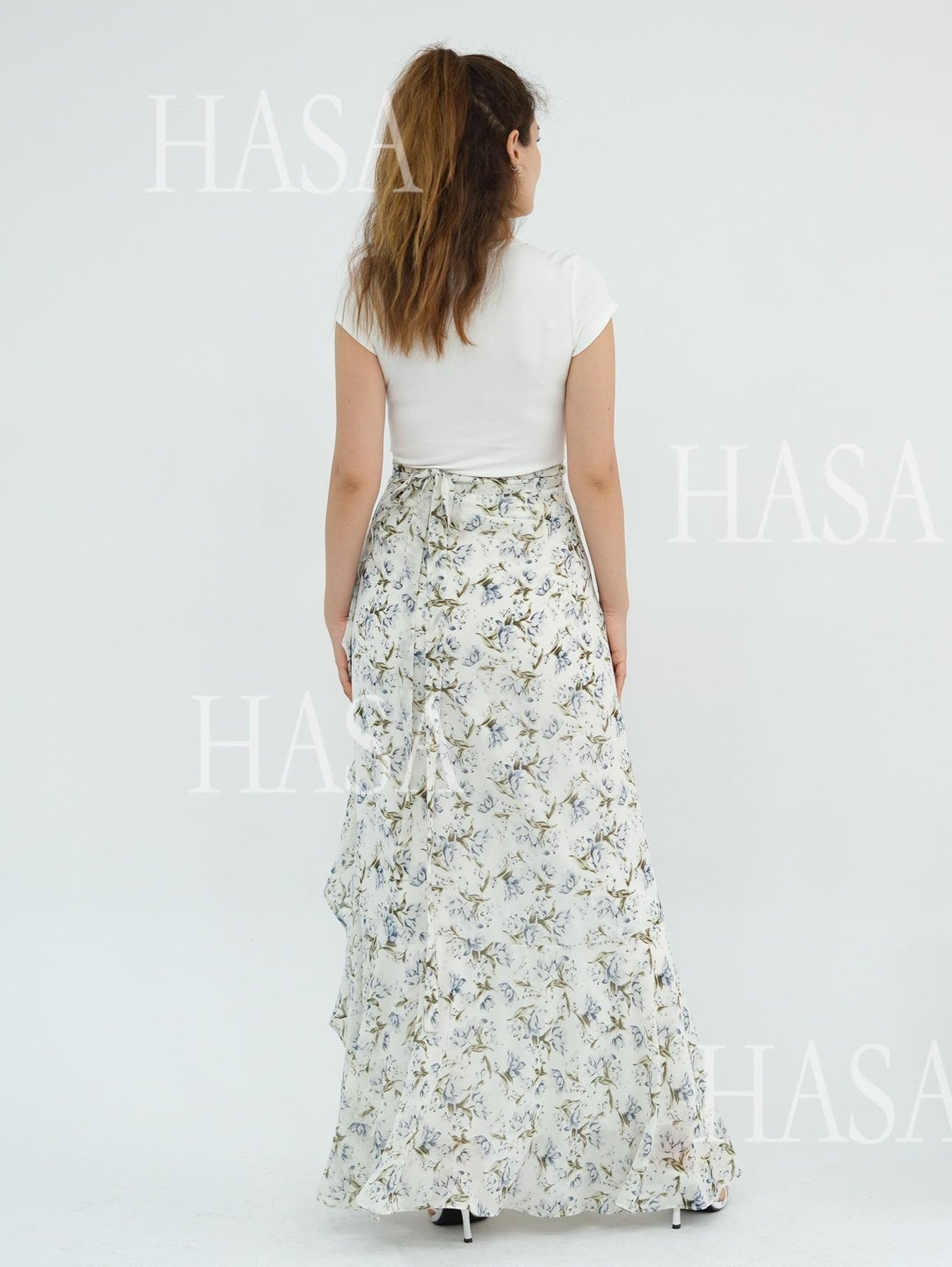 HA6580 Printed cardigan and skirt two-piece set