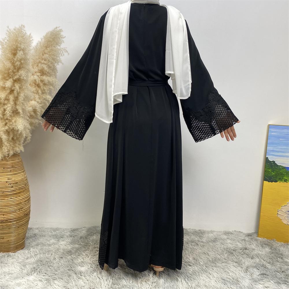 HAYA HAYA1084 Muslim Fashion Lace Robe Dress
