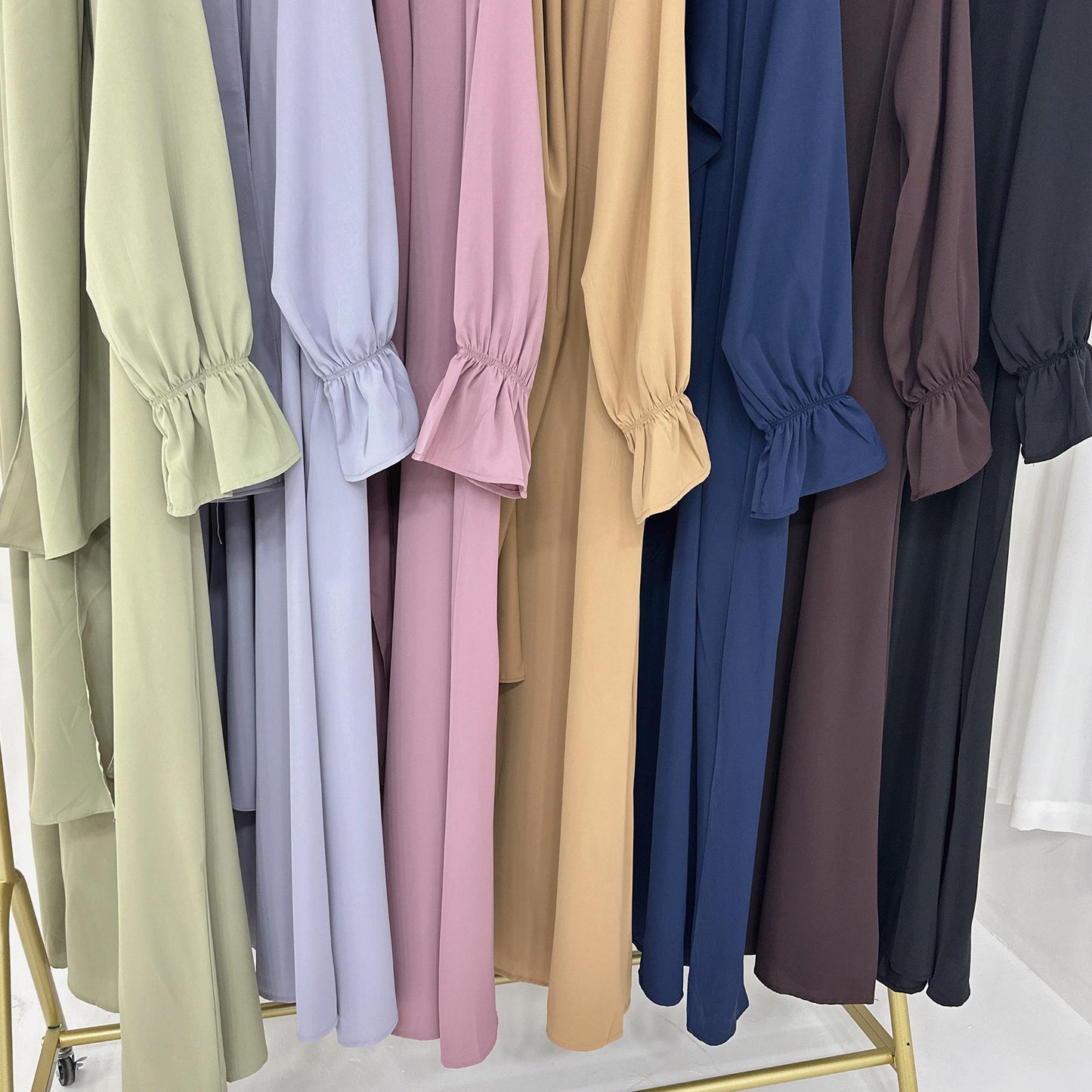 HAYA HA1173 Solid Color Hooded Abaya with Side Pocket