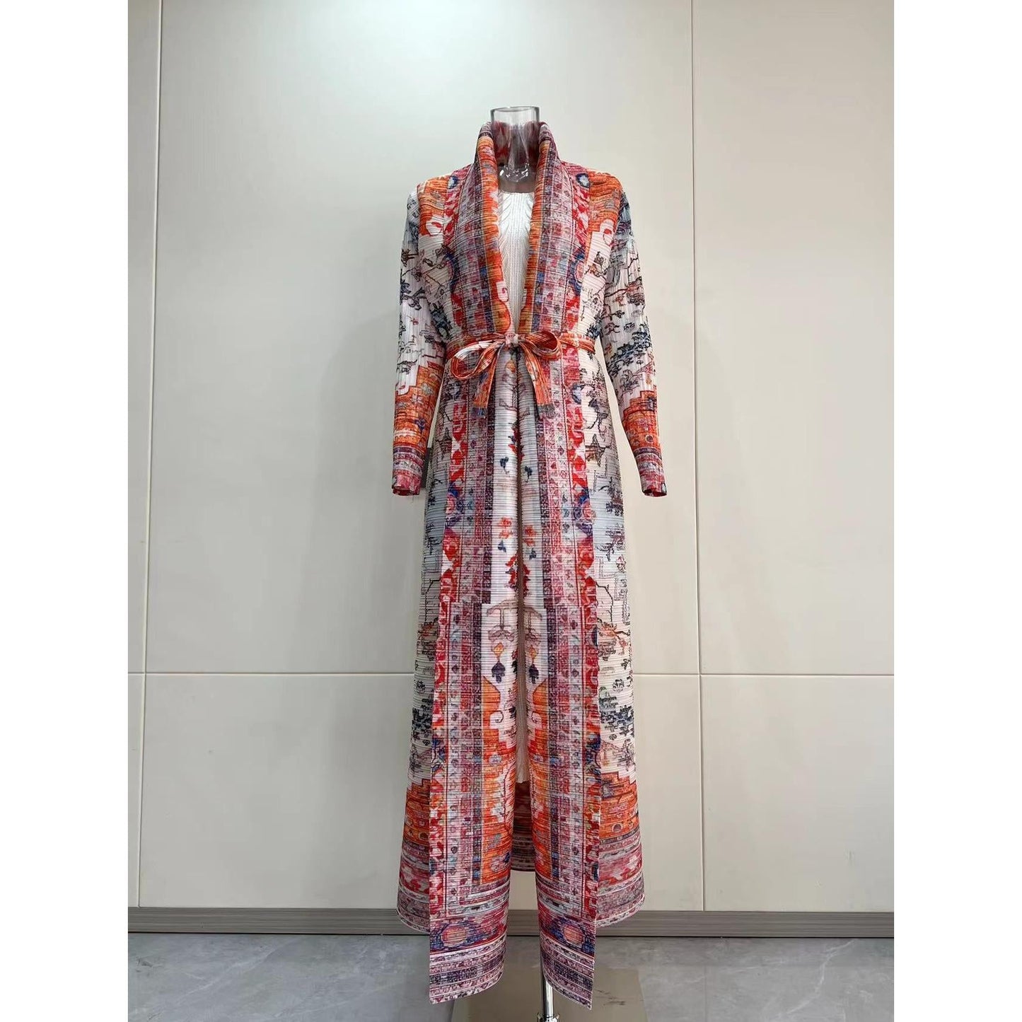 HS6730  Multicolor Printed Abaya with Traditional Motifs