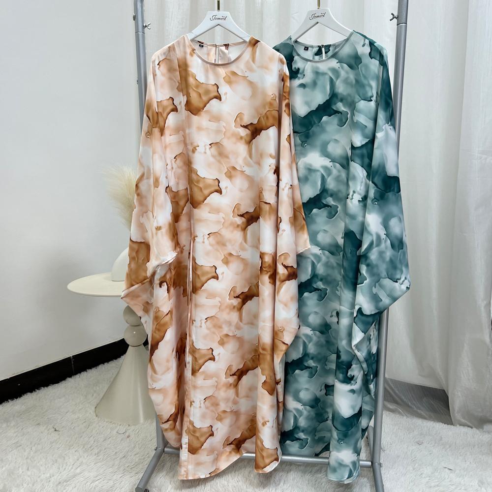 HA6502 Loose-fitting Printed Robe (headscarf Not Included)
