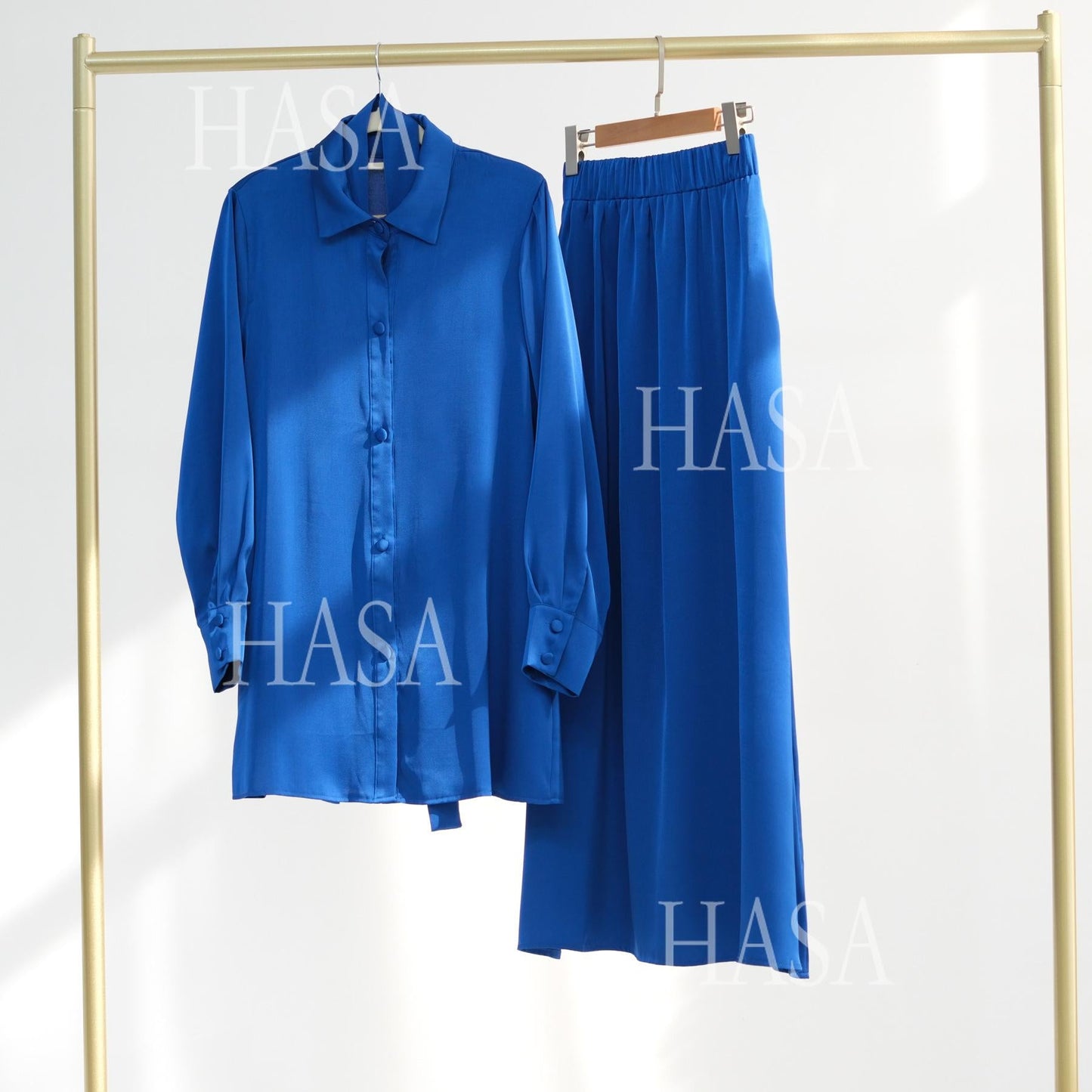 HA5874 Gentle Lace-up Two-piece Suit, Simple Texture, First Choice for Daily Wear abaya girl
