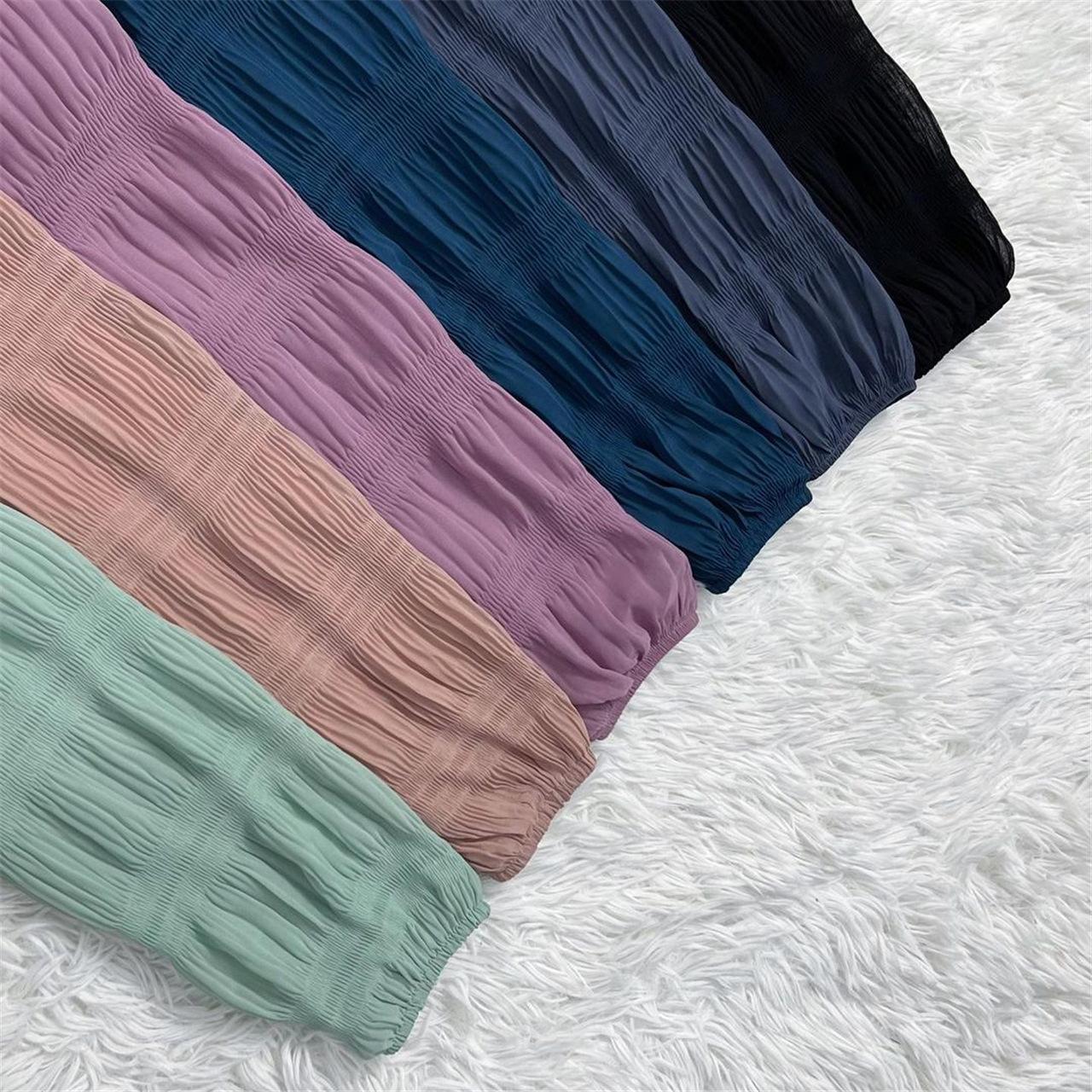 HAYA HAYA1049 Long Chiffon Pleated Dress