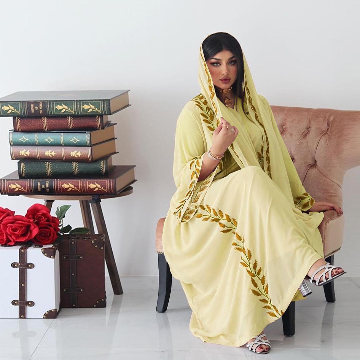 HAYA HAYA1050 2pcs Chiffon Long Muslim Dress with Hijab