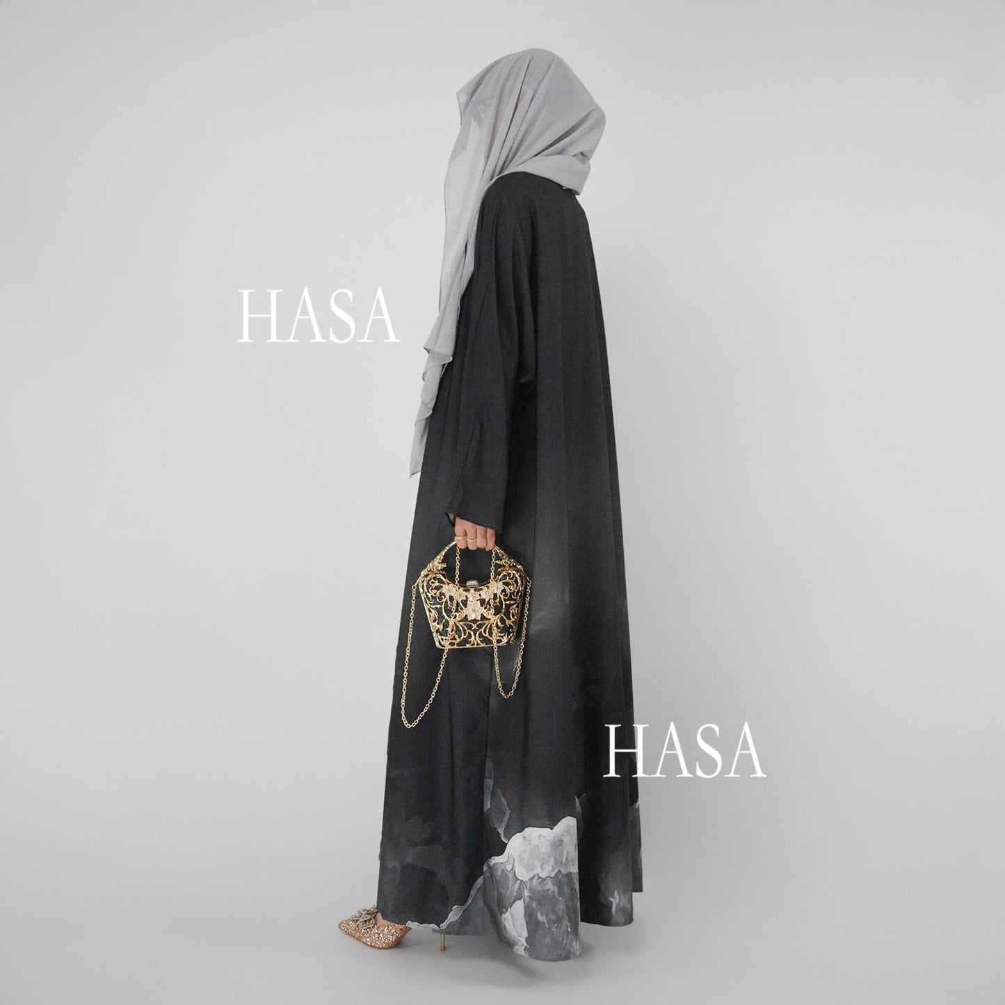HA6324 Artistic Ombré BrusHAtroke Summer Kimono Abaya