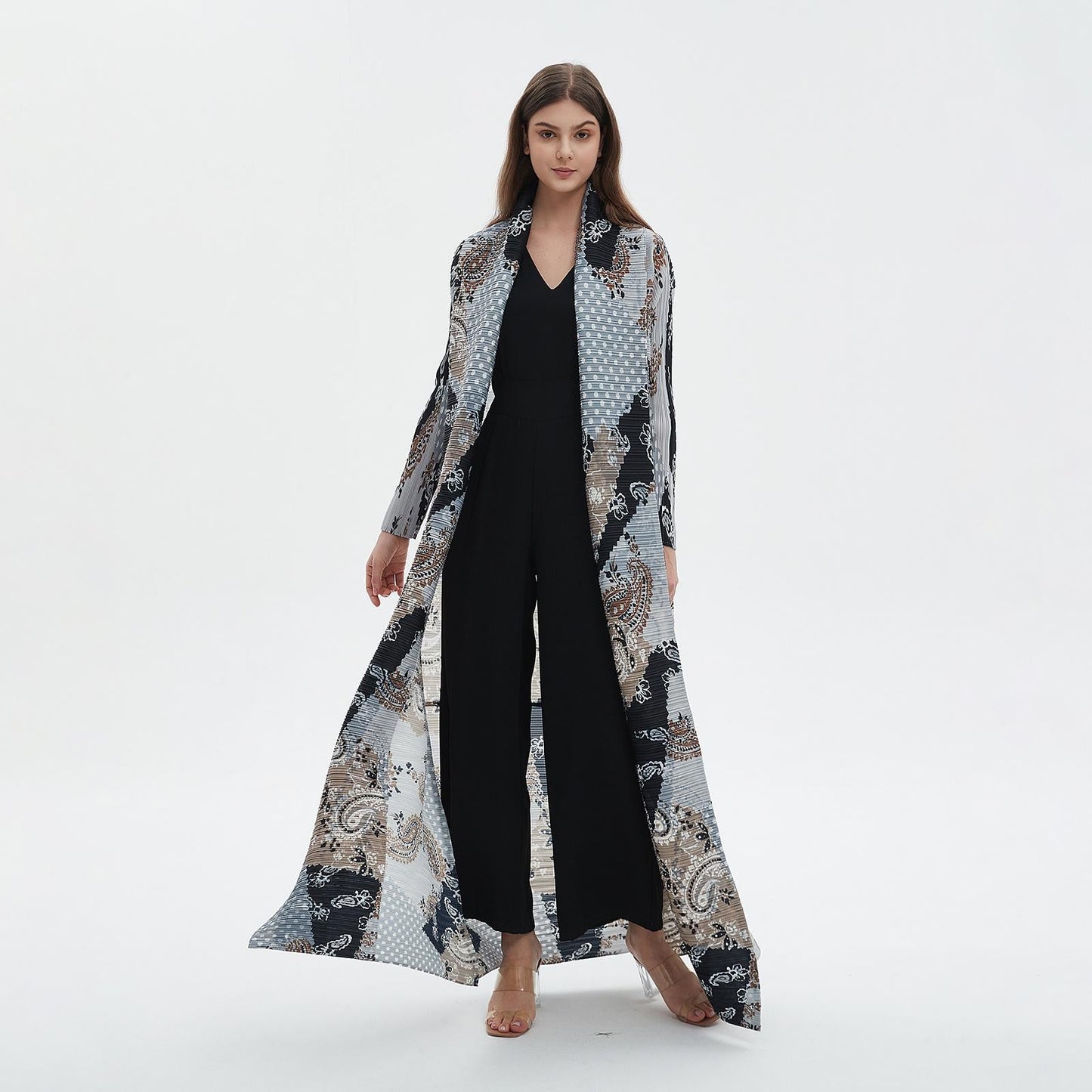 HS6713 Ethereal Blue , Elevated Abaya Style with Paisley Prints