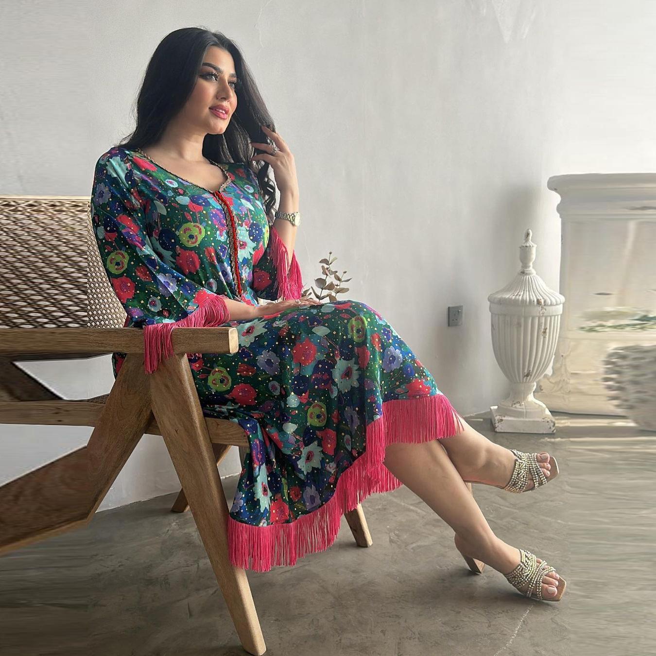 HAYA HAYA1080 Printed Casual Muslim Abaya