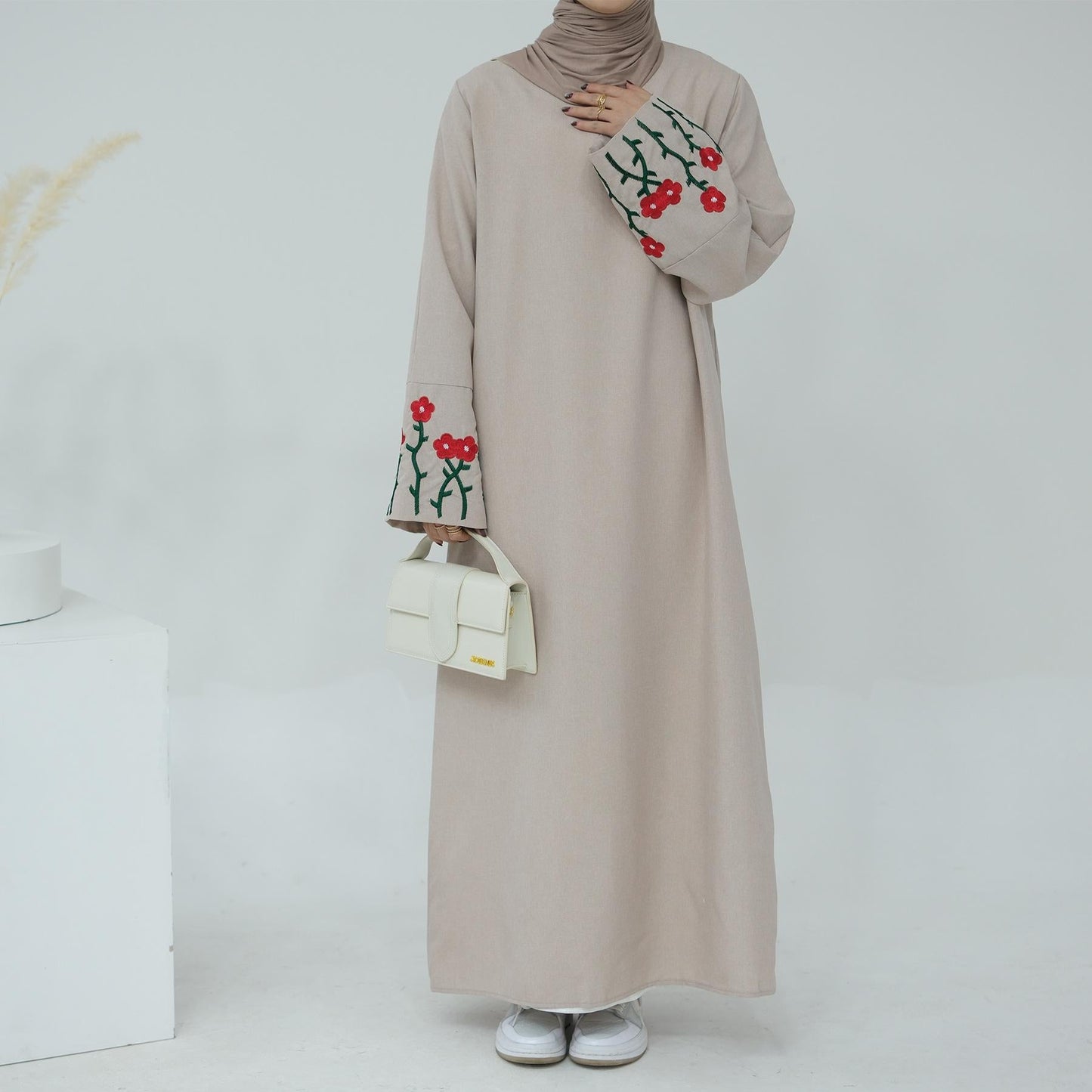 HAYA HAYA1090 Flower Embroidery Elegant Dress