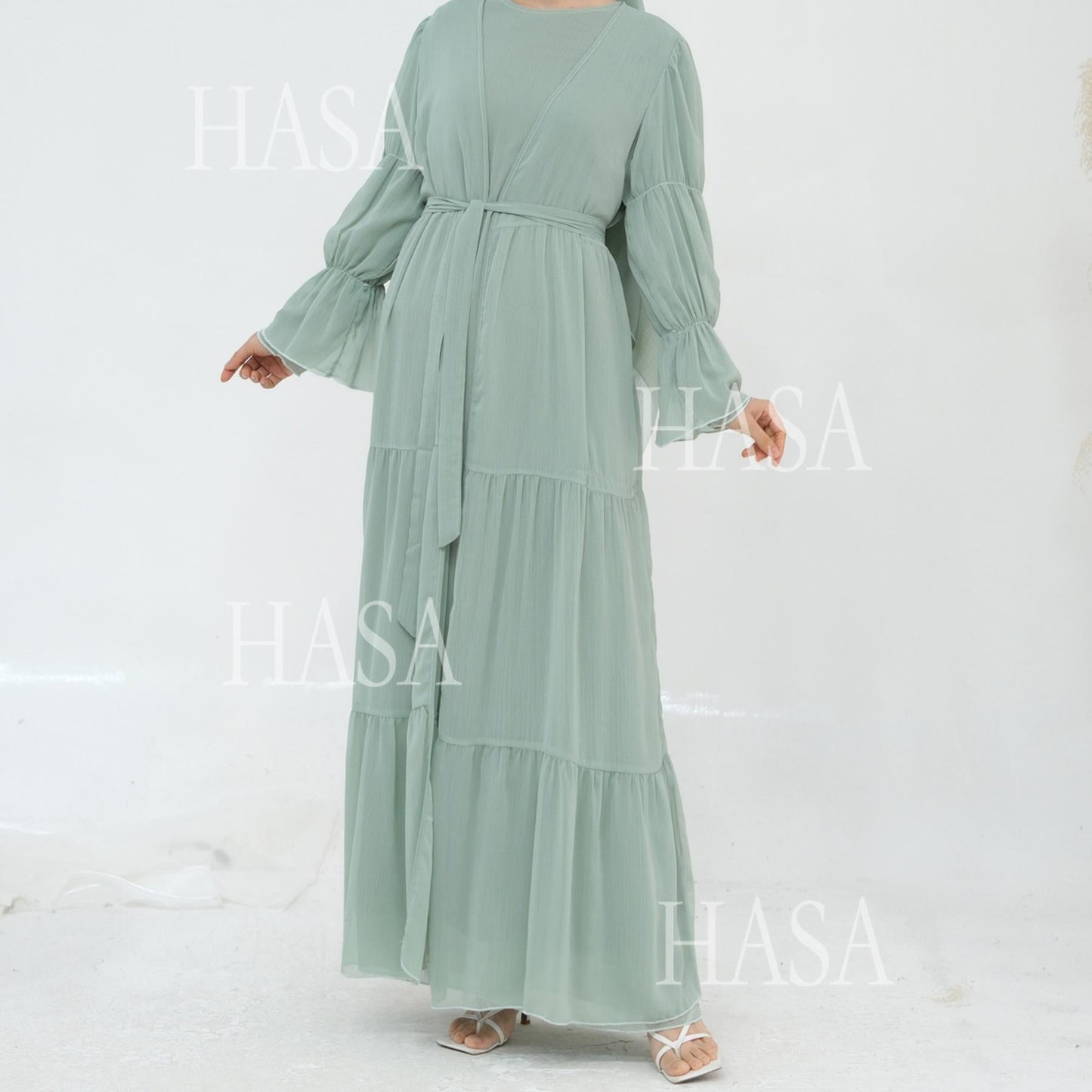HA5881 Simple Two-piece Suit, A Dress Combination That Combines Comfort and Elegance closed abayas