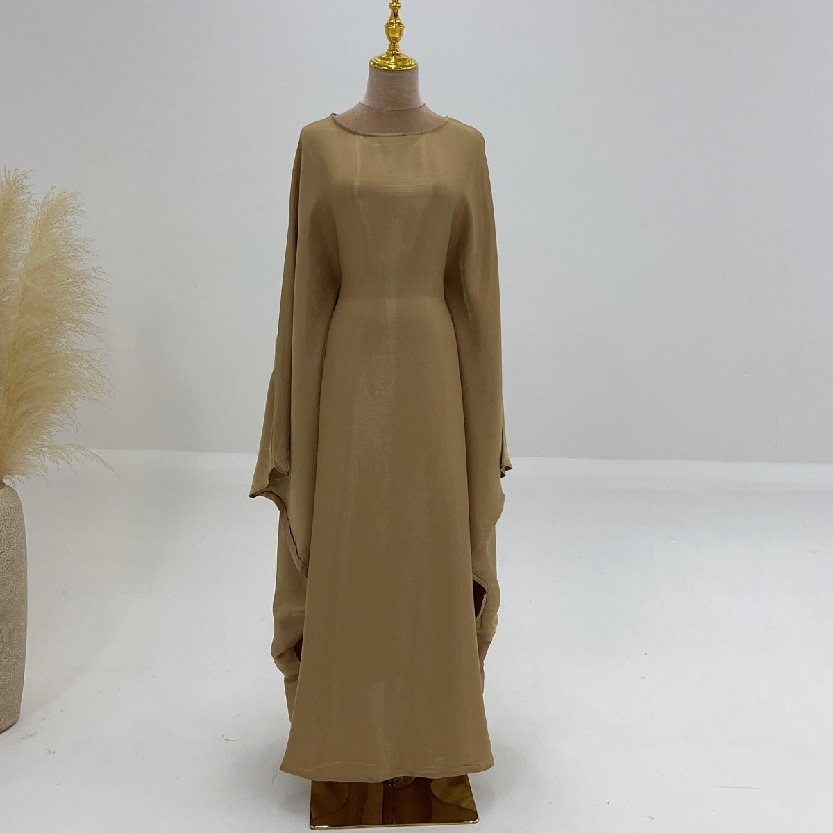 HA1348 Elegant Kaftan in Gold Cotton – 20 Vibrant Colors Available