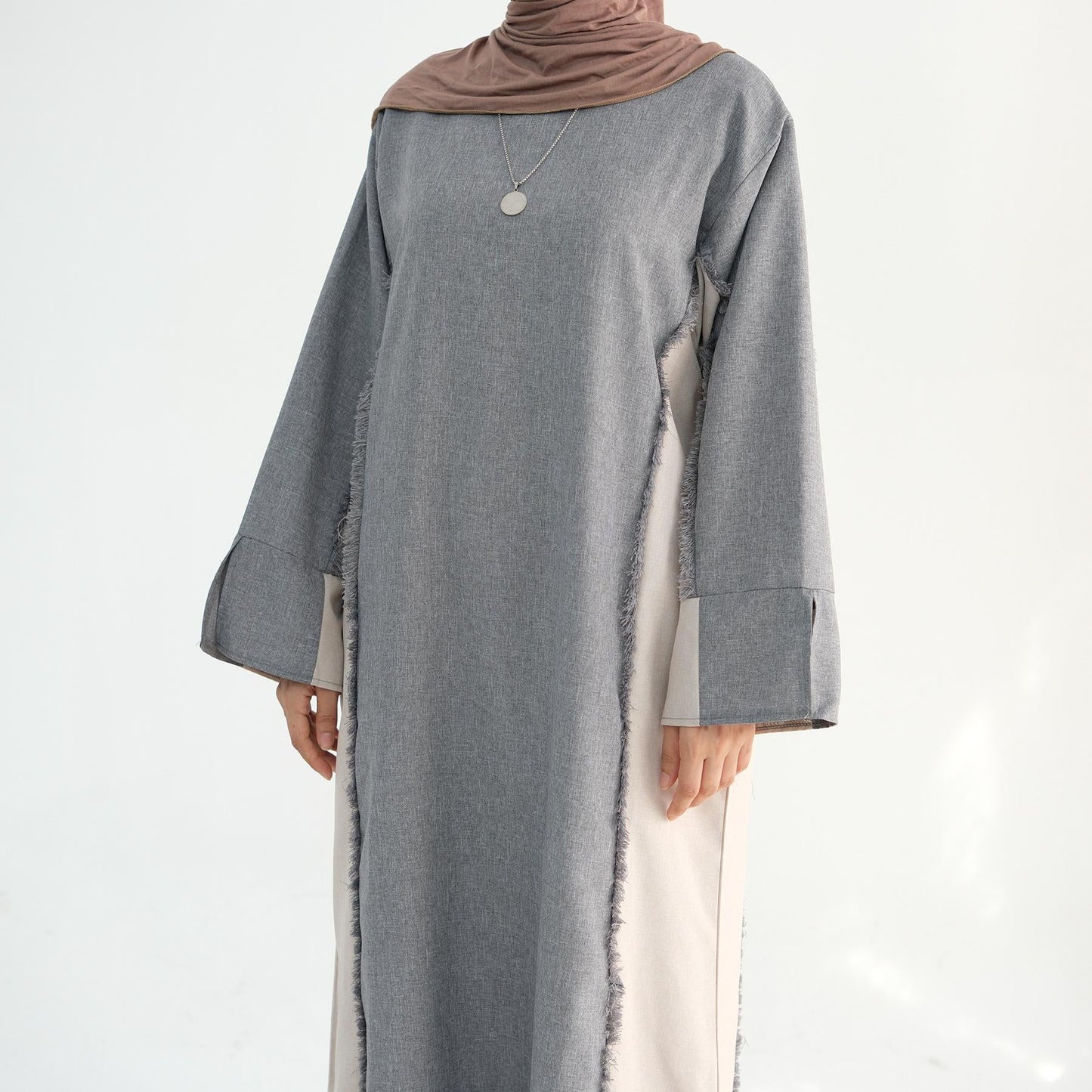 HA5508 Elegant patchwork robe - lightweight and comfortable, showing fashion taste plain casual dress
