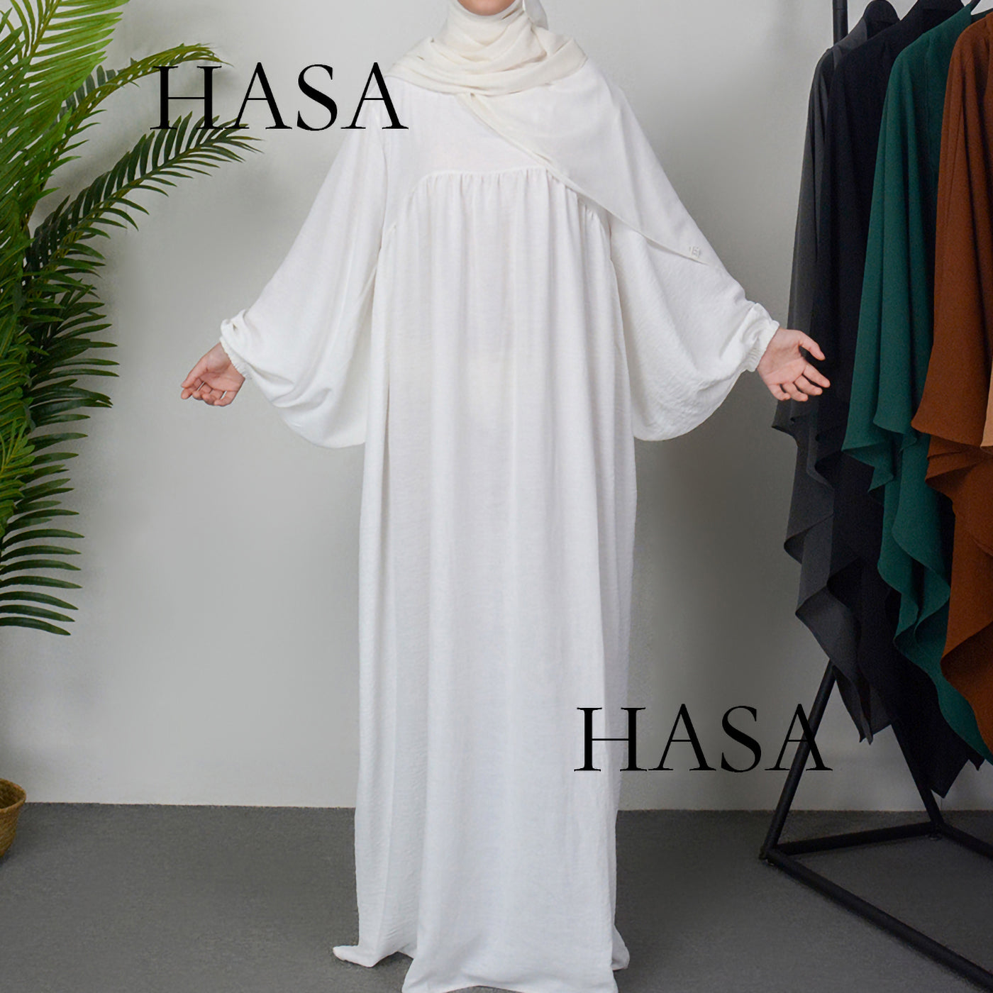 HAYA0429 Muslim OverSize Abaya with special Bubble sleeves for all body Shape