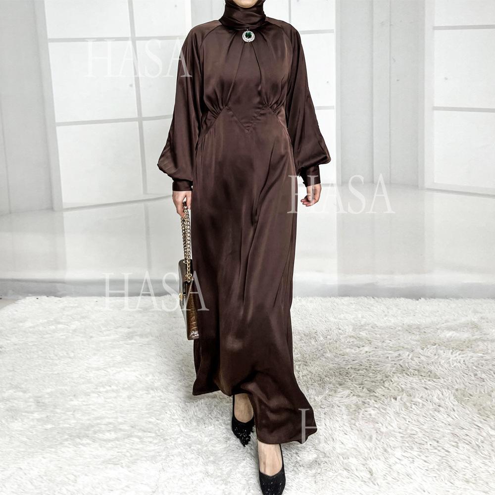 HS5859 High-end Silk Satin Robe (headscarf Not Included), Elegant Design Exudes Luxurious Texture