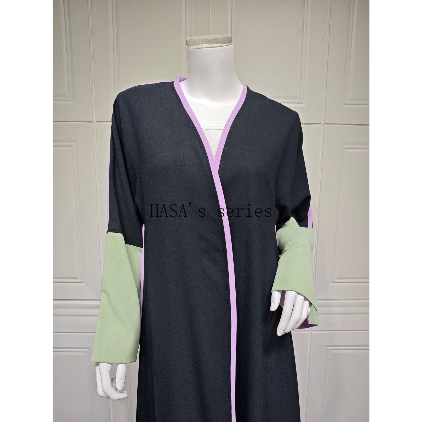 HS5089 Color-blocked Patchwork Long-sleeved Dress, A Stylish and Elegant Long Design.