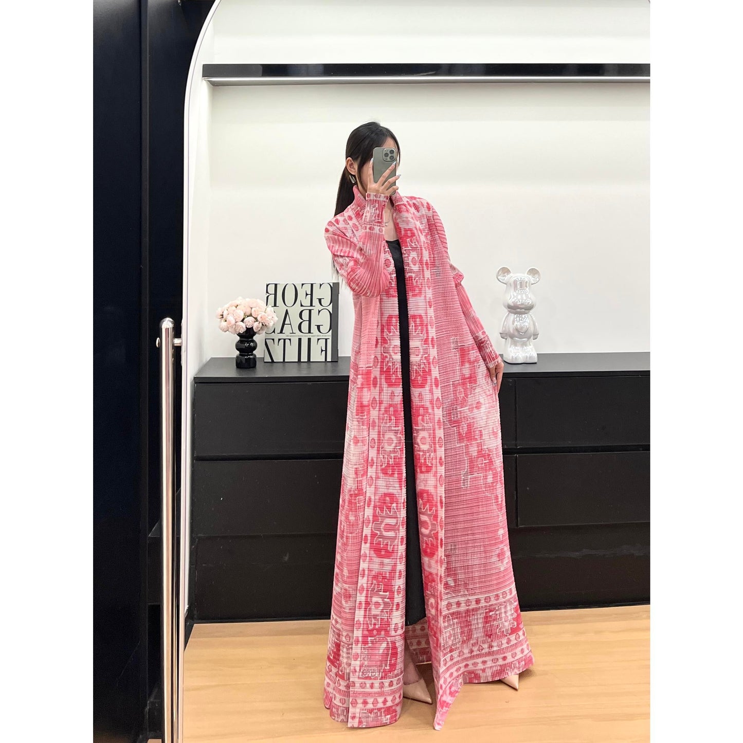 HS6711 Ethereal Pink , Elevated Abaya Style with Artistic Prints