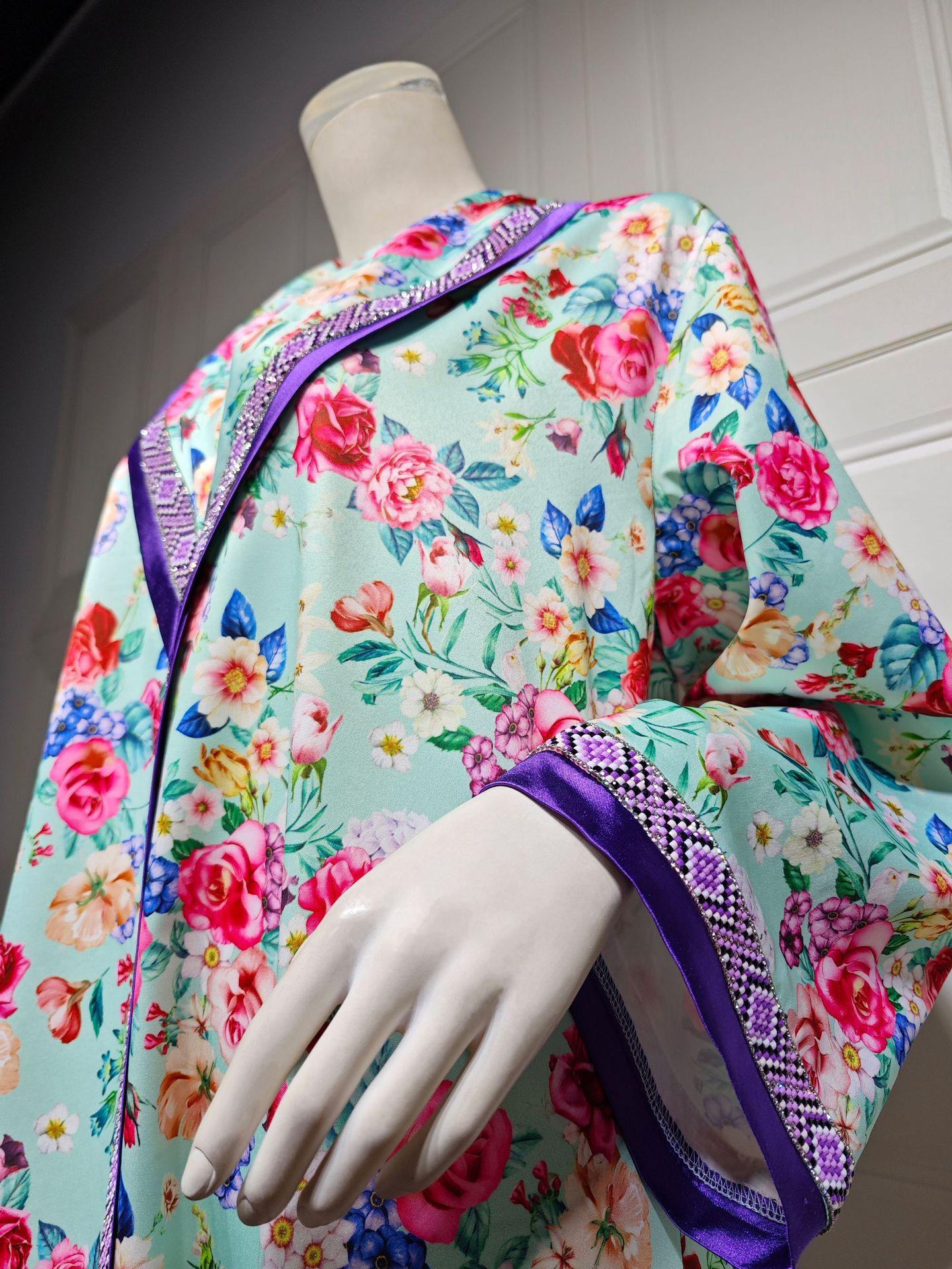 HAYA HAYA1079 Fashion Printed Hot Diamond Dress
