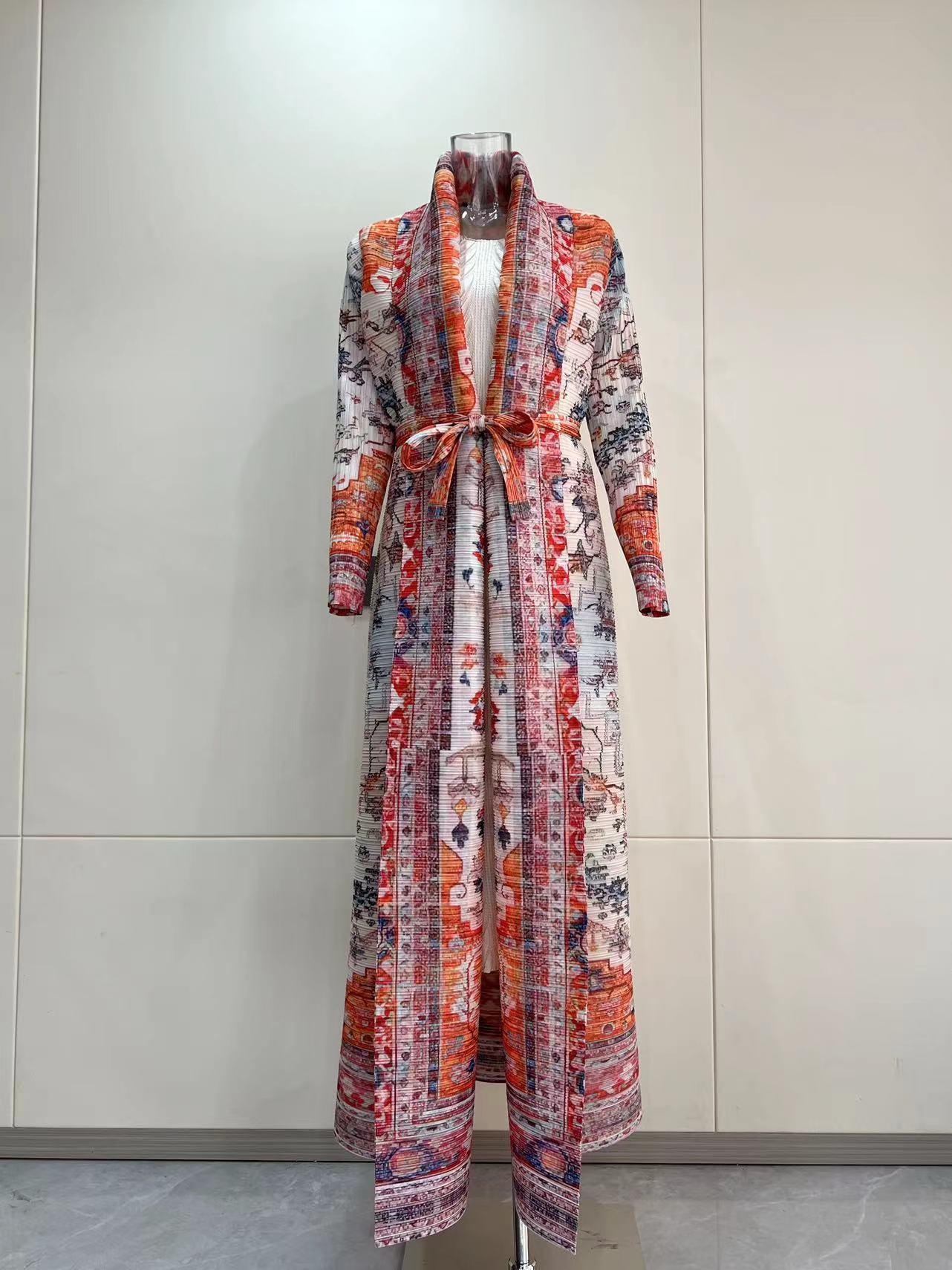 HS6730  Multicolor Printed Abaya with Traditional Motifs