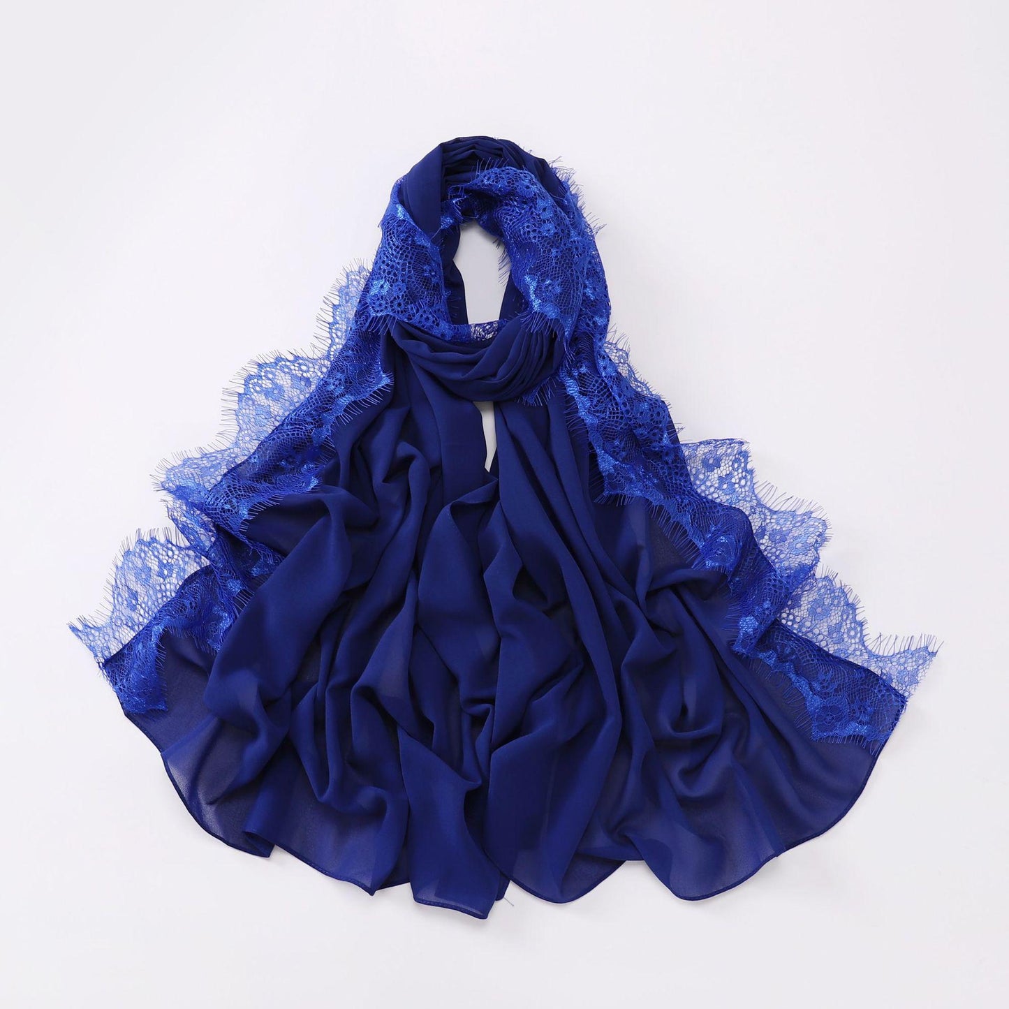 HAYA HA1119 Chiffon Lace Edge Headband Hijab