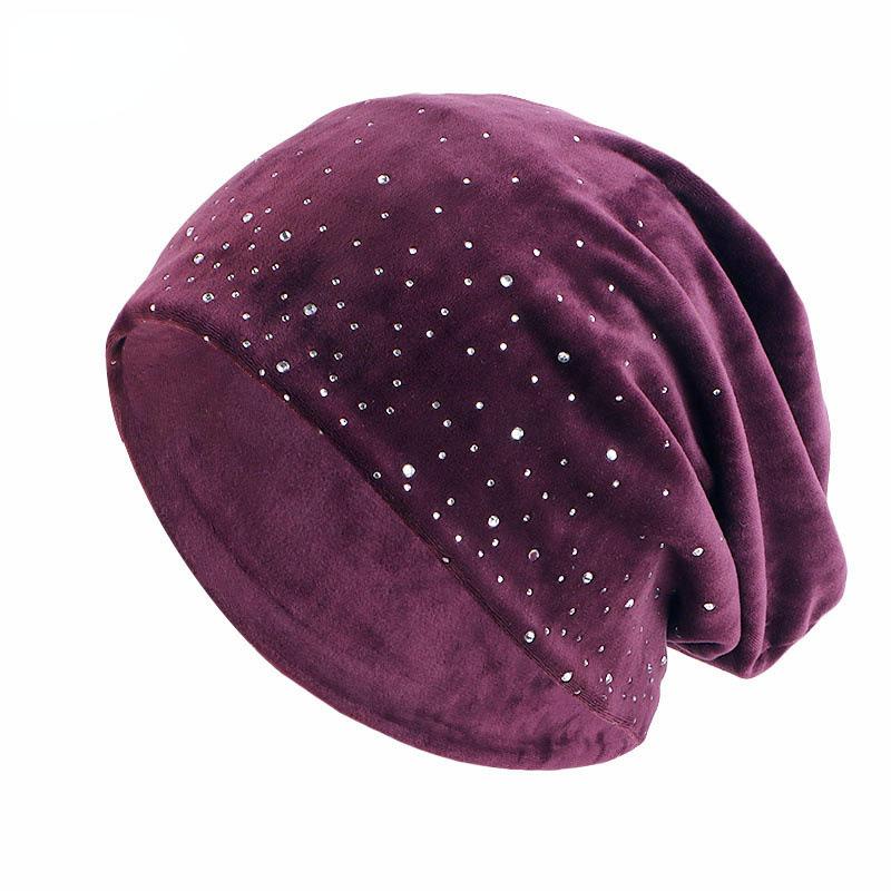 HAYA HA1091 Full Sky Star Diamond Muslim Headband Hat