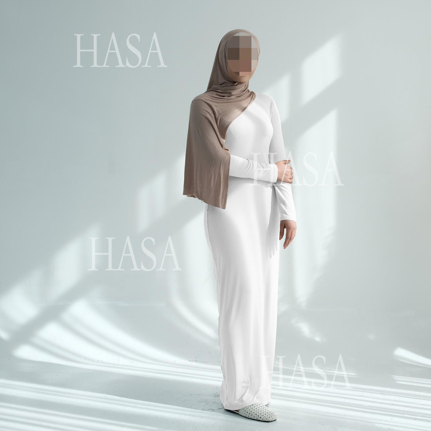 HA6565 Basic Solid Color Modal Cotton Long Dress