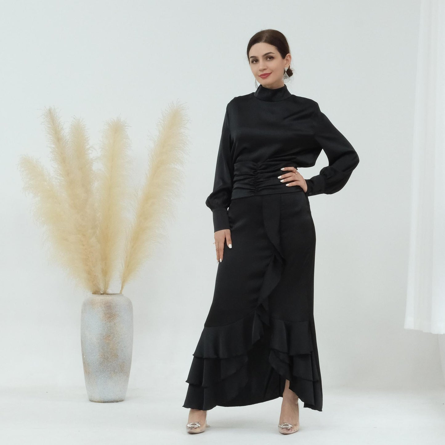 HAYA HAYA0718 Solid Colour High Neck Slimming Set