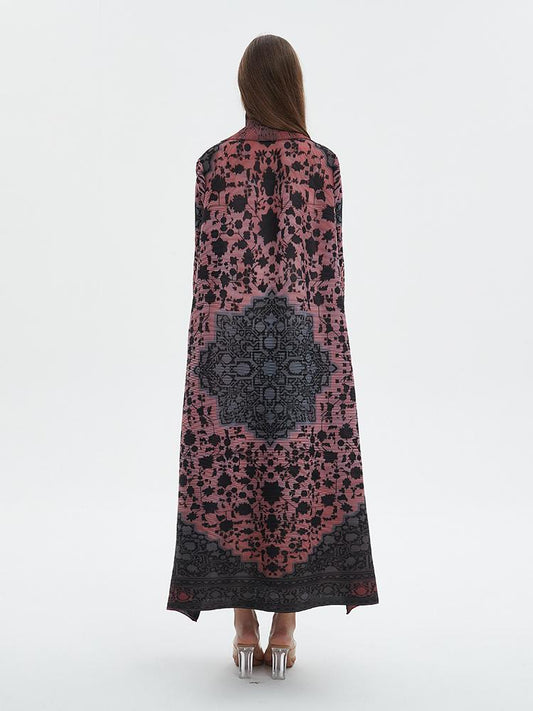 HS6705 Midnight Blush , Intricate Patterned Abaya for Ramadan