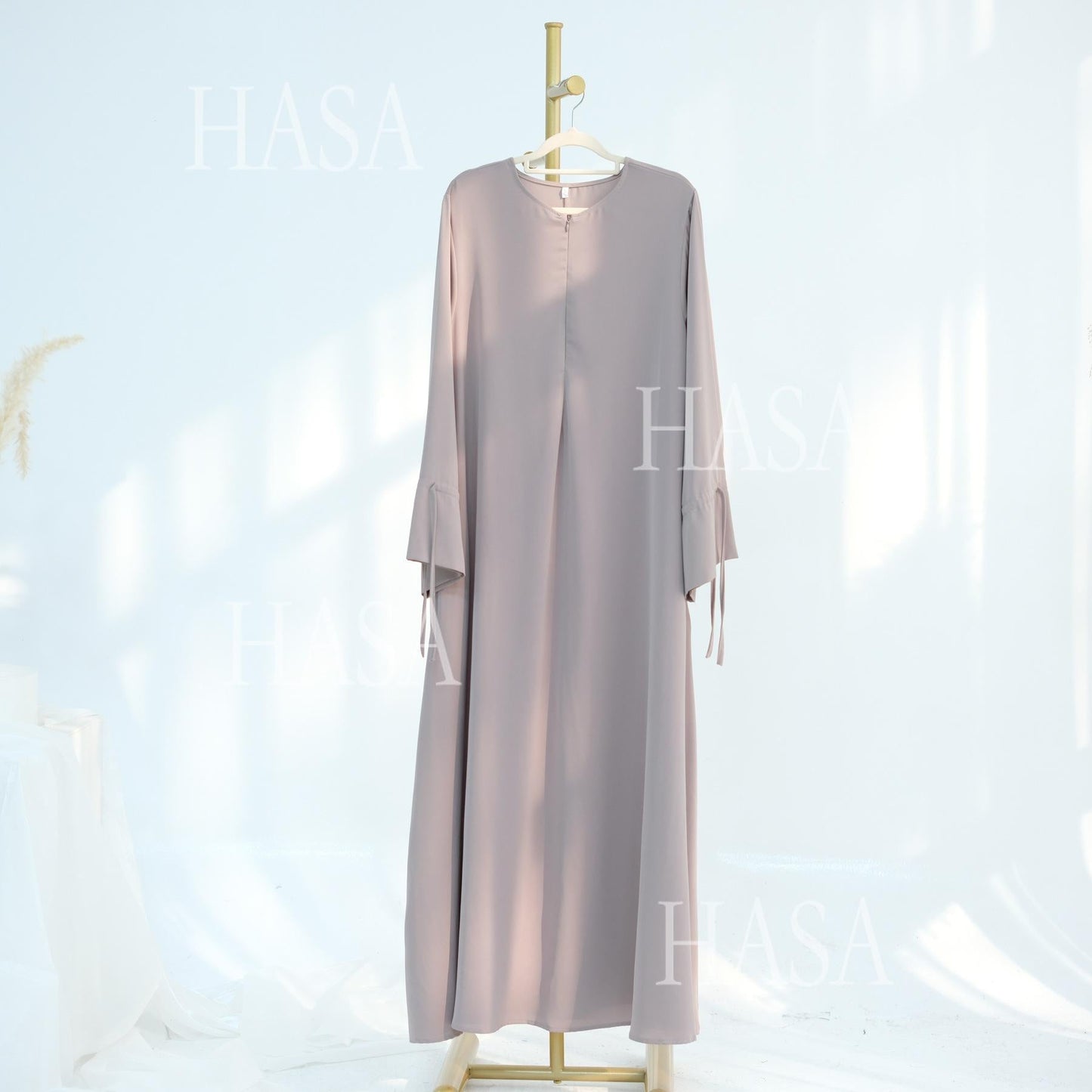 HA5861 Solid Color Sleeve Robe (without Headscarf), Elegant Temperament Instantly abaya girl